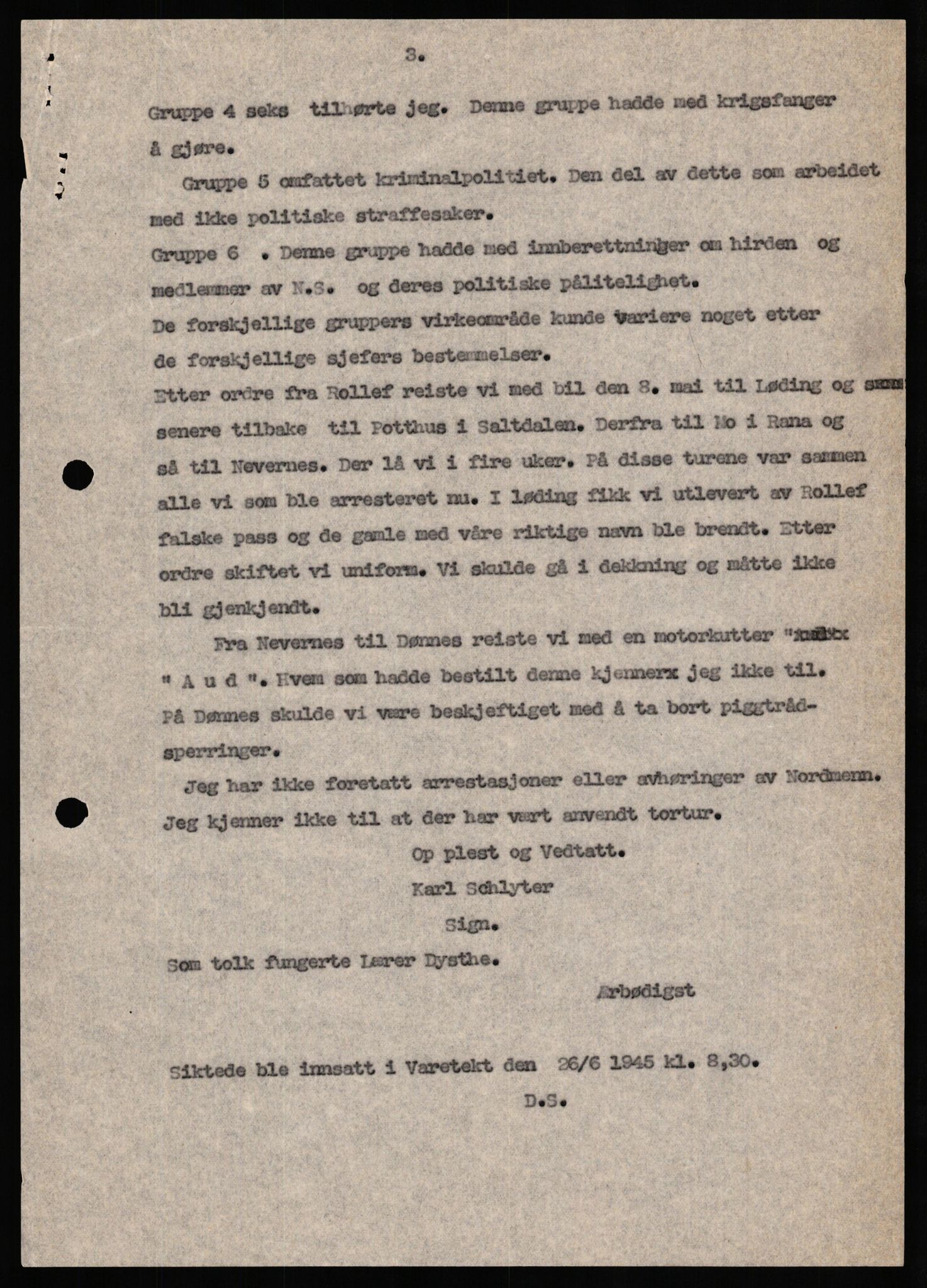 Forsvaret, Forsvarets overkommando II, AV/RA-RAFA-3915/D/Db/L0029: CI Questionaires. Tyske okkupasjonsstyrker i Norge. Tyskere., 1945-1946, p. 312