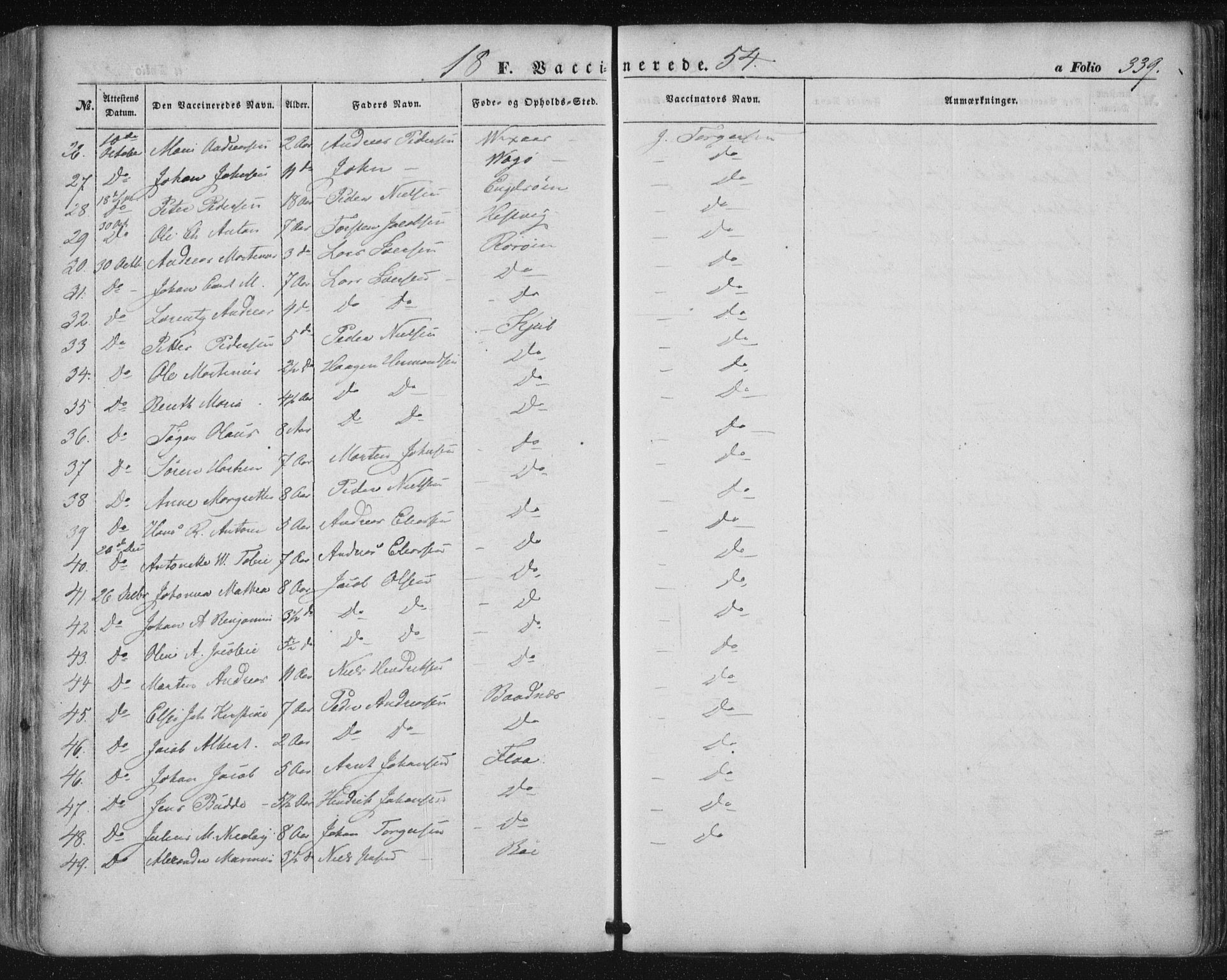 Ministerialprotokoller, klokkerbøker og fødselsregistre - Nordland, AV/SAT-A-1459/816/L0240: Parish register (official) no. 816A06, 1846-1870, p. 339