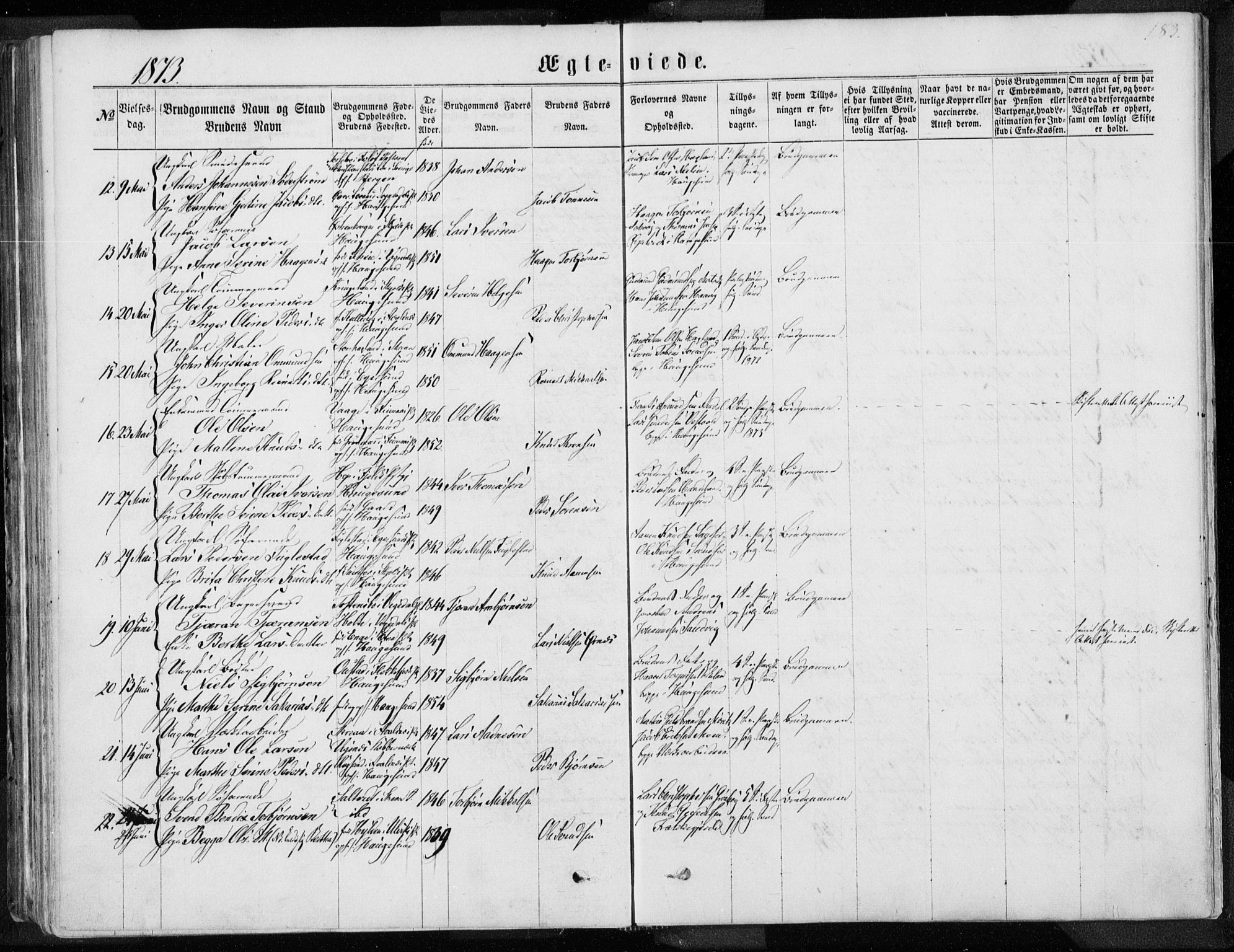 Torvastad sokneprestkontor, AV/SAST-A -101857/H/Ha/Haa/L0012: Parish register (official) no. A 12.1, 1867-1877, p. 183