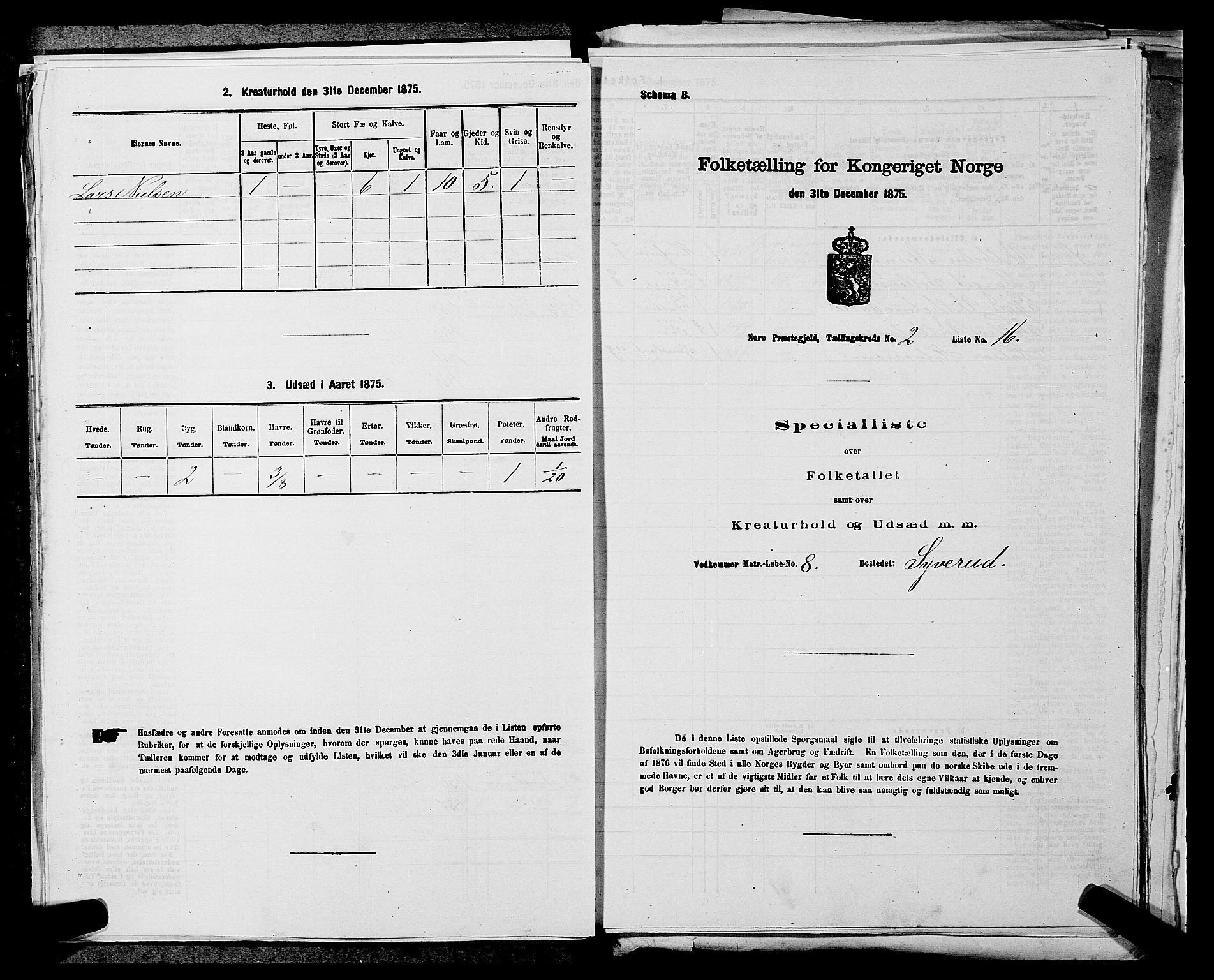 SAKO, 1875 census for 0633P Nore, 1875, p. 299