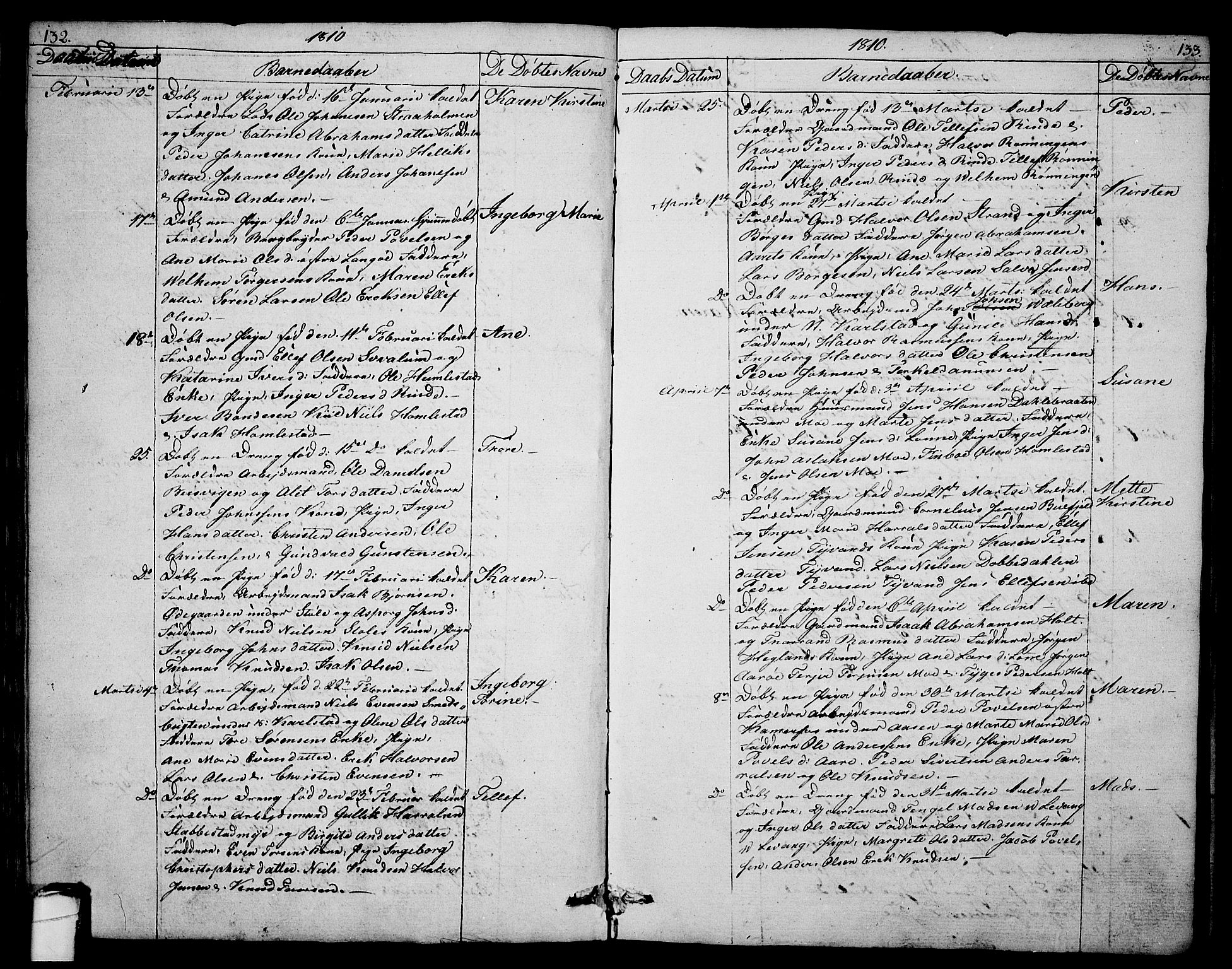 Sannidal kirkebøker, AV/SAKO-A-296/F/Fa/L0003: Parish register (official) no. 3, 1803-1813, p. 132-133