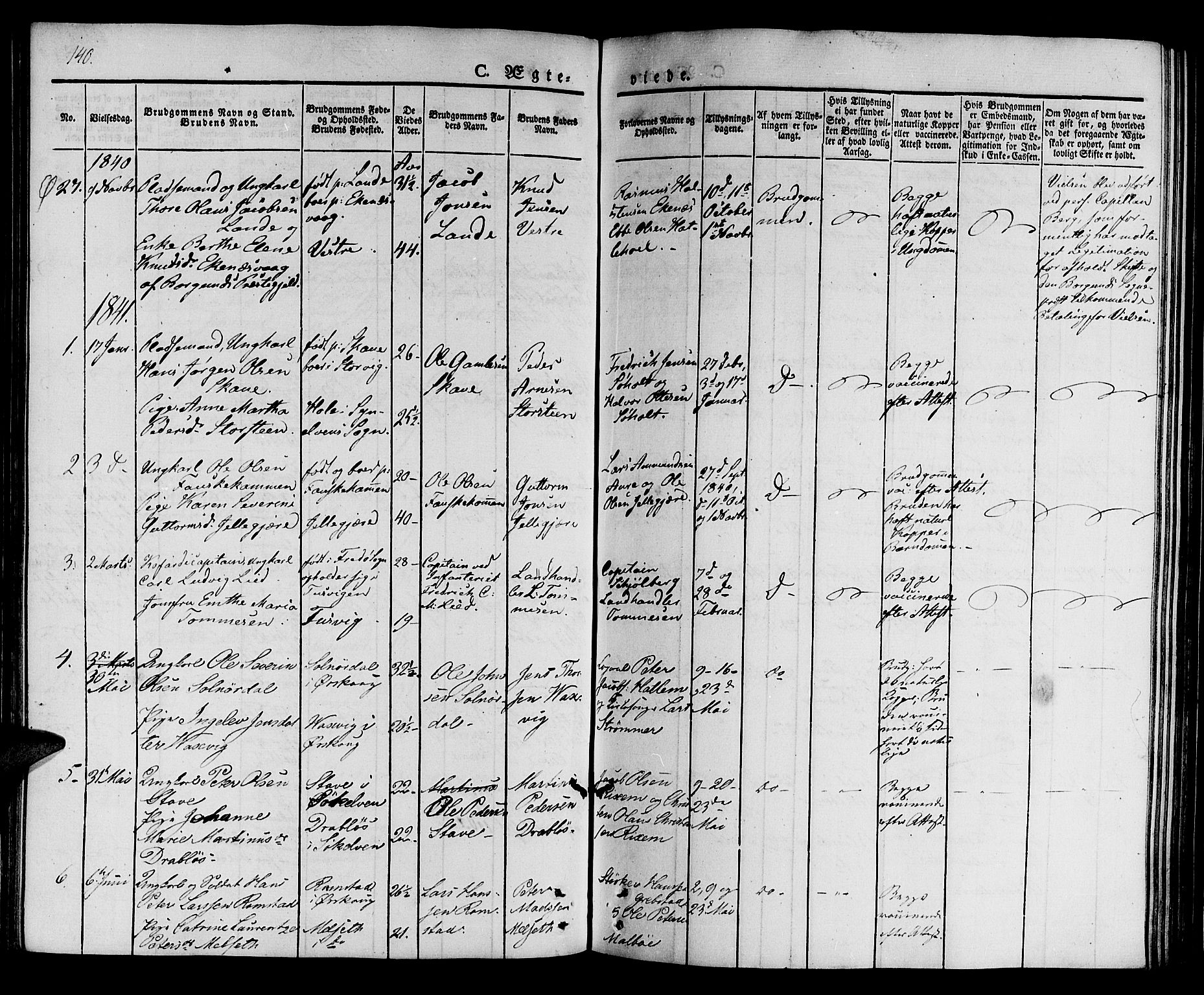 Ministerialprotokoller, klokkerbøker og fødselsregistre - Møre og Romsdal, SAT/A-1454/522/L0311: Parish register (official) no. 522A06, 1832-1842, p. 140