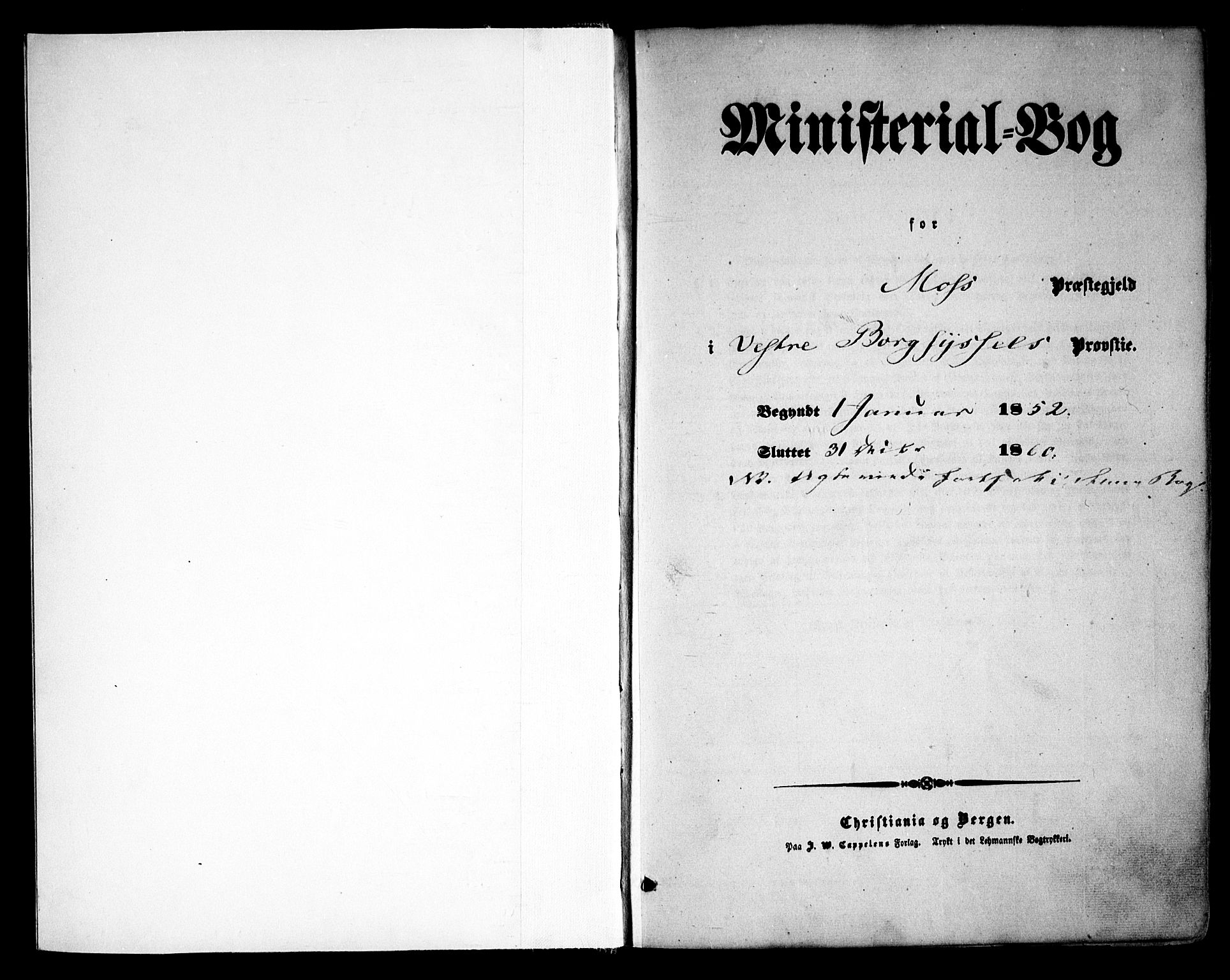 Moss prestekontor Kirkebøker, SAO/A-2003/F/Fa/L0008: Parish register (official) no. I 8, 1852-1869