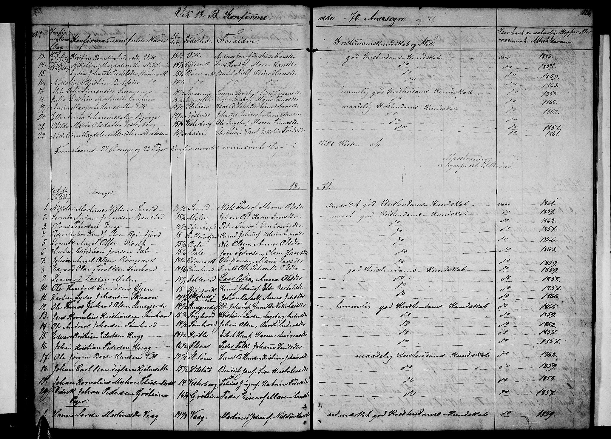 Ministerialprotokoller, klokkerbøker og fødselsregistre - Nordland, SAT/A-1459/812/L0187: Parish register (copy) no. 812C05, 1850-1883, p. 126