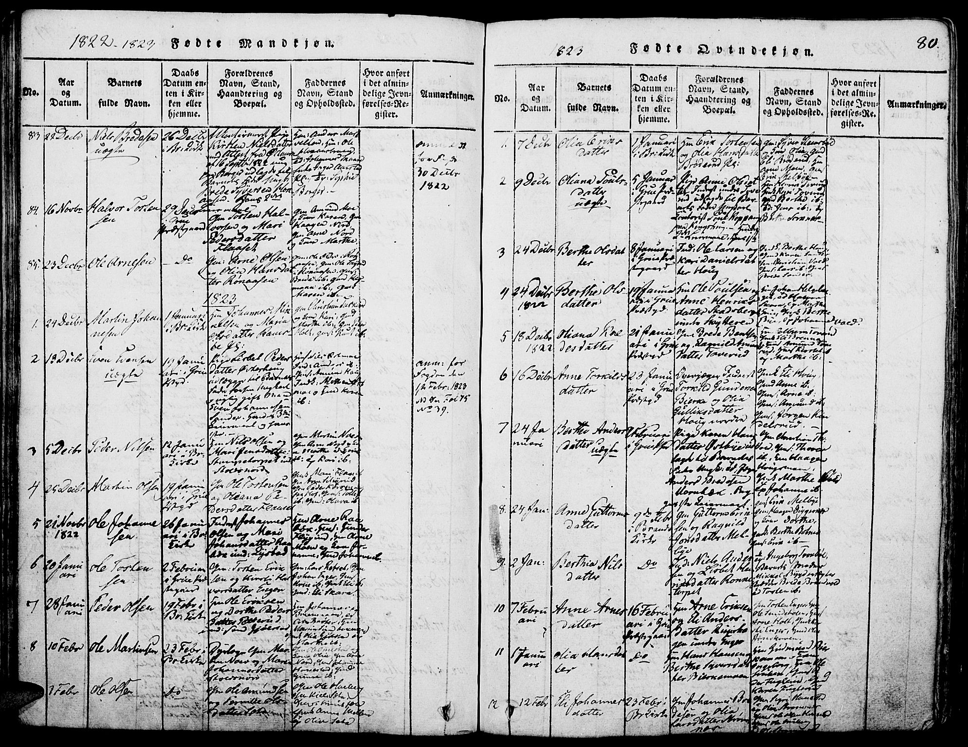 Grue prestekontor, SAH/PREST-036/H/Ha/Haa/L0006: Parish register (official) no. 6, 1814-1830, p. 80