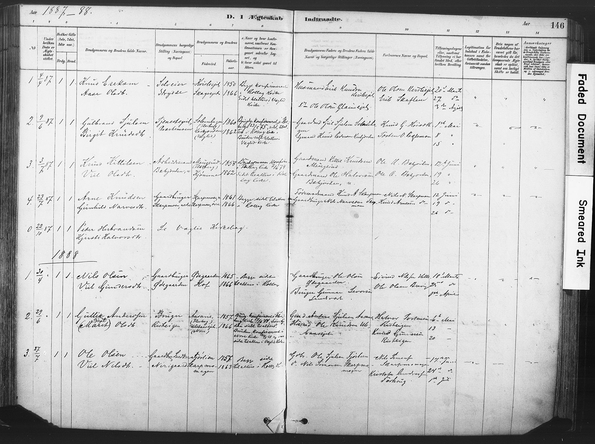 Rollag kirkebøker, SAKO/A-240/F/Fa/L0011: Parish register (official) no. I 11, 1878-1902, p. 146