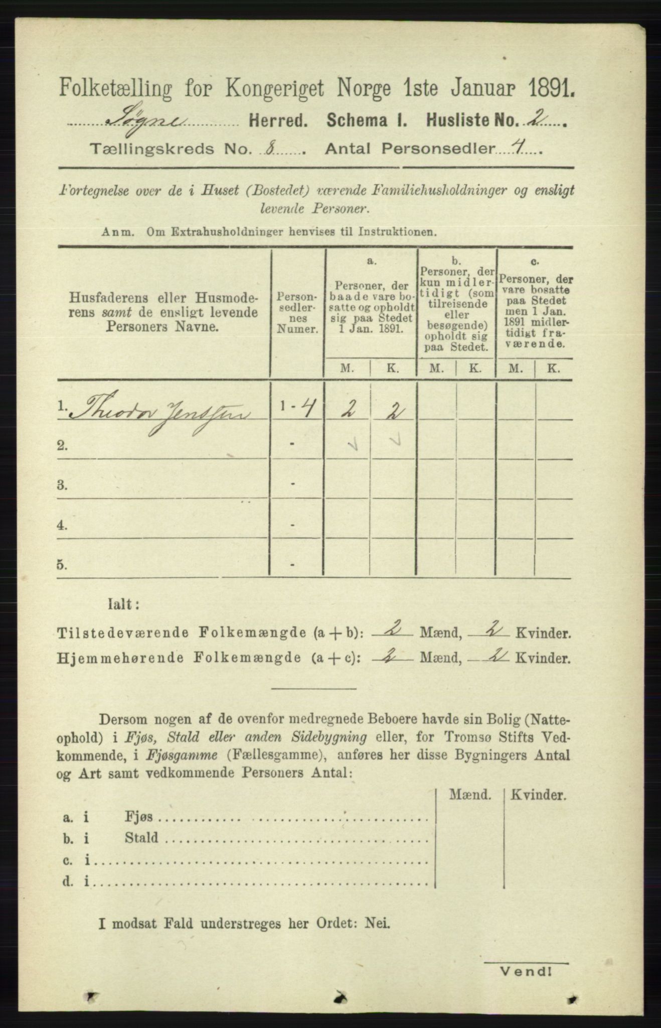 RA, 1891 census for 1018 Søgne, 1891, p. 2169