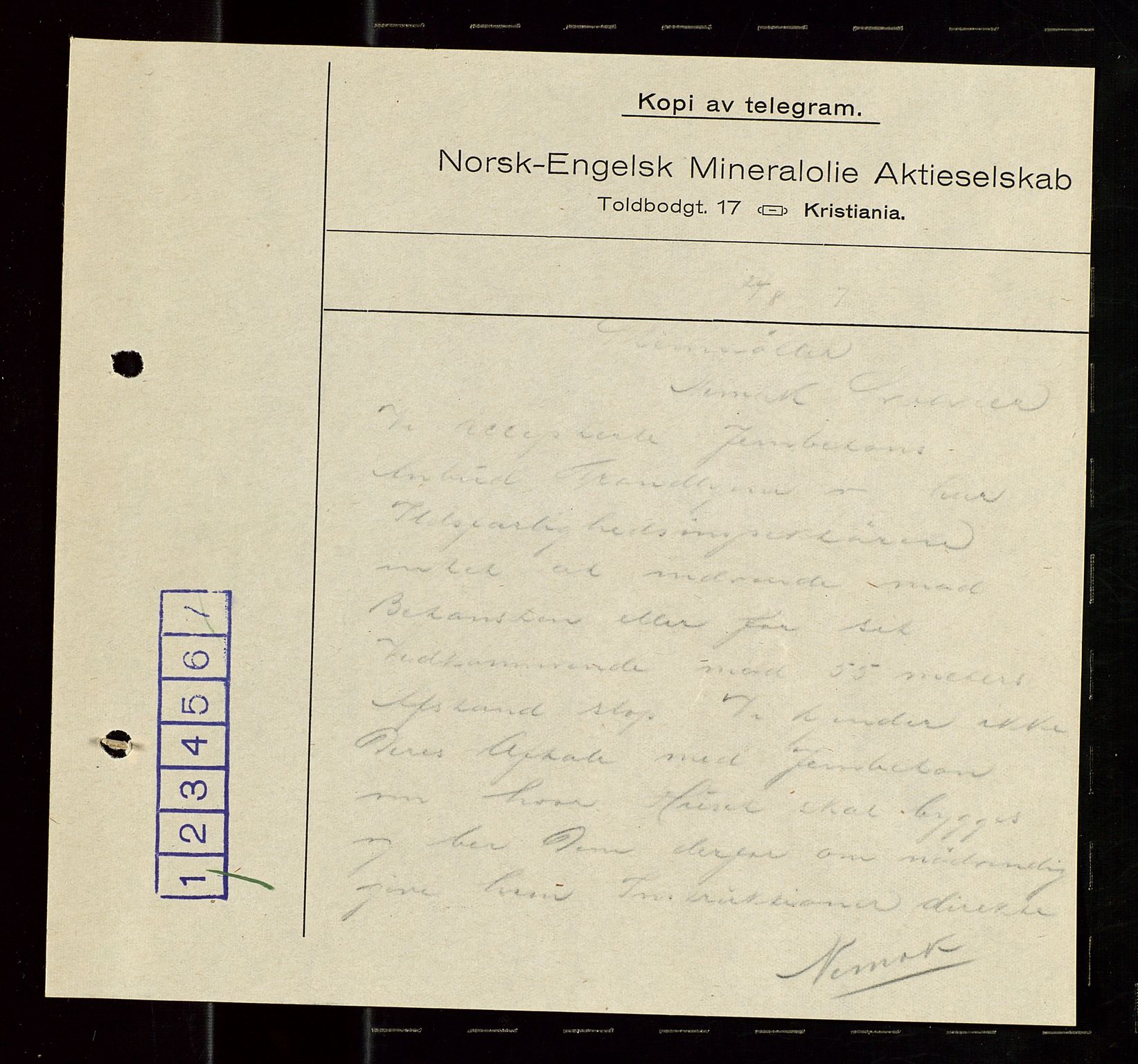 Pa 1521 - A/S Norske Shell, SAST/A-101915/E/Ea/Eaa/L0020: Sjefskorrespondanse, 1917, p. 224