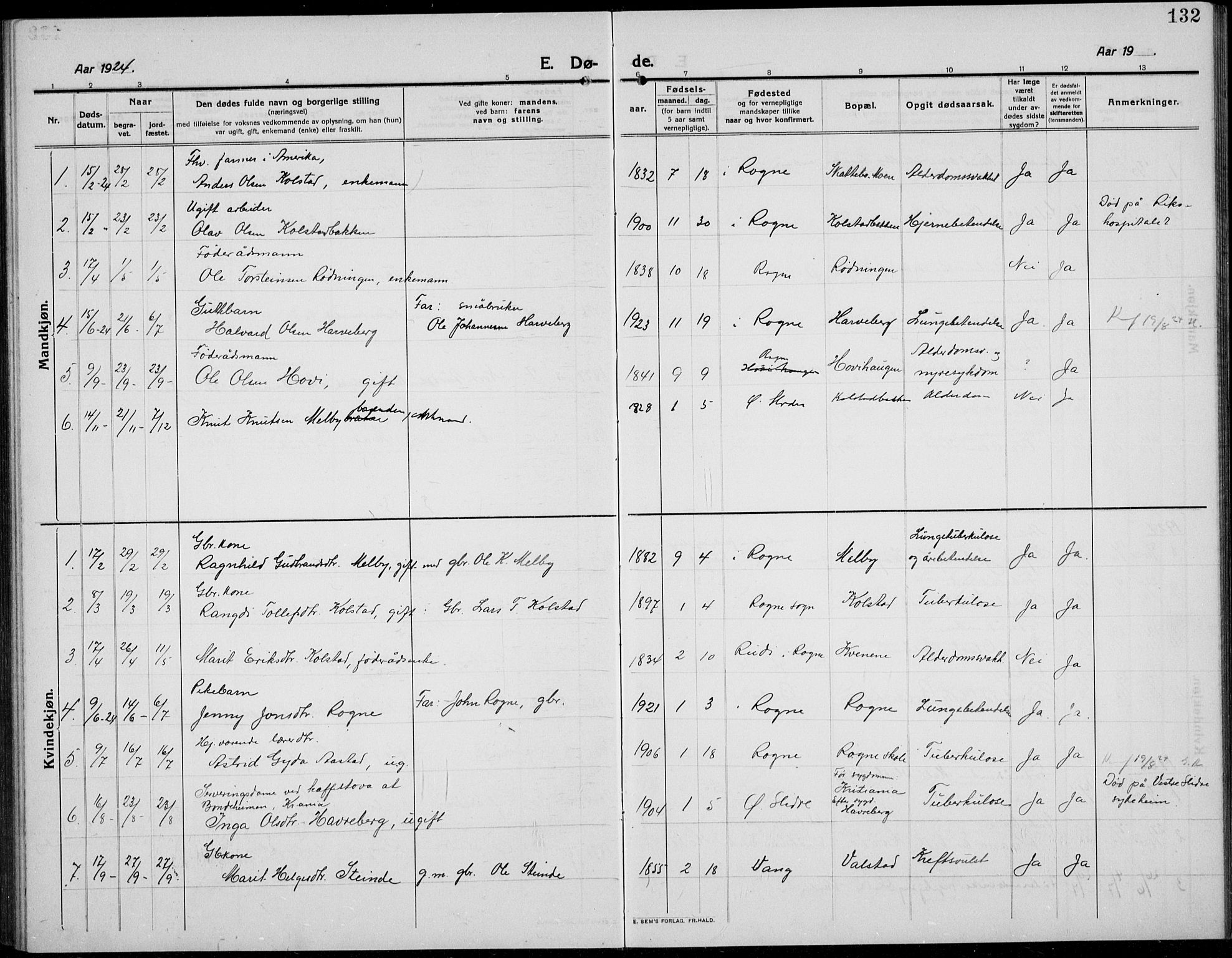 Øystre Slidre prestekontor, AV/SAH-PREST-138/H/Ha/Hab/L0008: Parish register (copy) no. 8, 1911-1938, p. 132