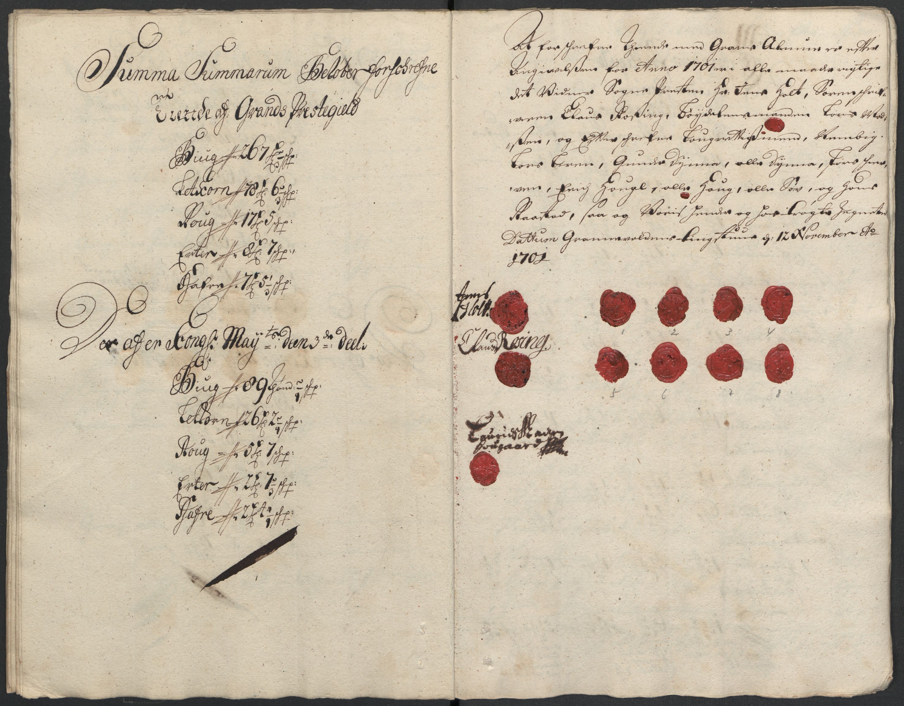 Rentekammeret inntil 1814, Reviderte regnskaper, Fogderegnskap, AV/RA-EA-4092/R18/L1299: Fogderegnskap Hadeland, Toten og Valdres, 1701, p. 267