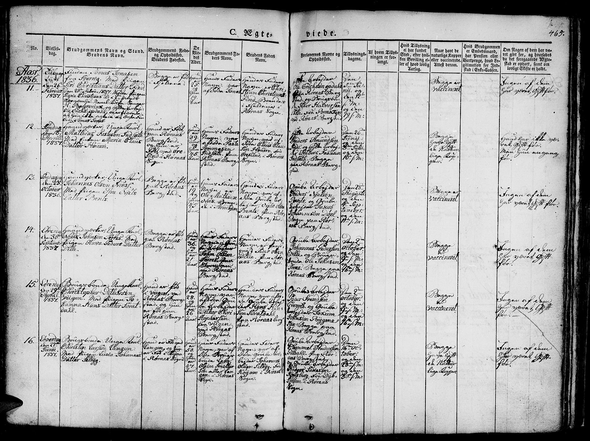 Ministerialprotokoller, klokkerbøker og fødselsregistre - Sør-Trøndelag, SAT/A-1456/681/L0939: Parish register (copy) no. 681C03, 1829-1855, p. 465