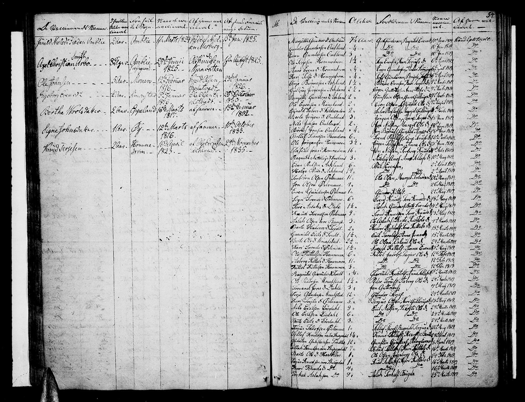 Åmli sokneprestkontor, AV/SAK-1111-0050/F/Fa/Fac/L0005: Parish register (official) no. A 5, 1796-1816, p. 54