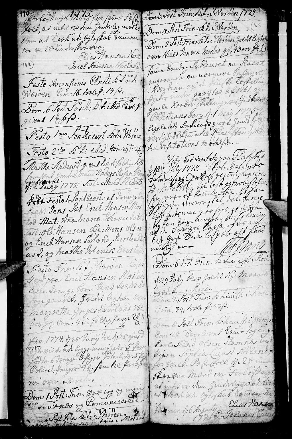 Ministerialprotokoller, klokkerbøker og fødselsregistre - Nordland, AV/SAT-A-1459/807/L0118: Parish register (official) no. 807A01, 1752-1798, p. 170-171