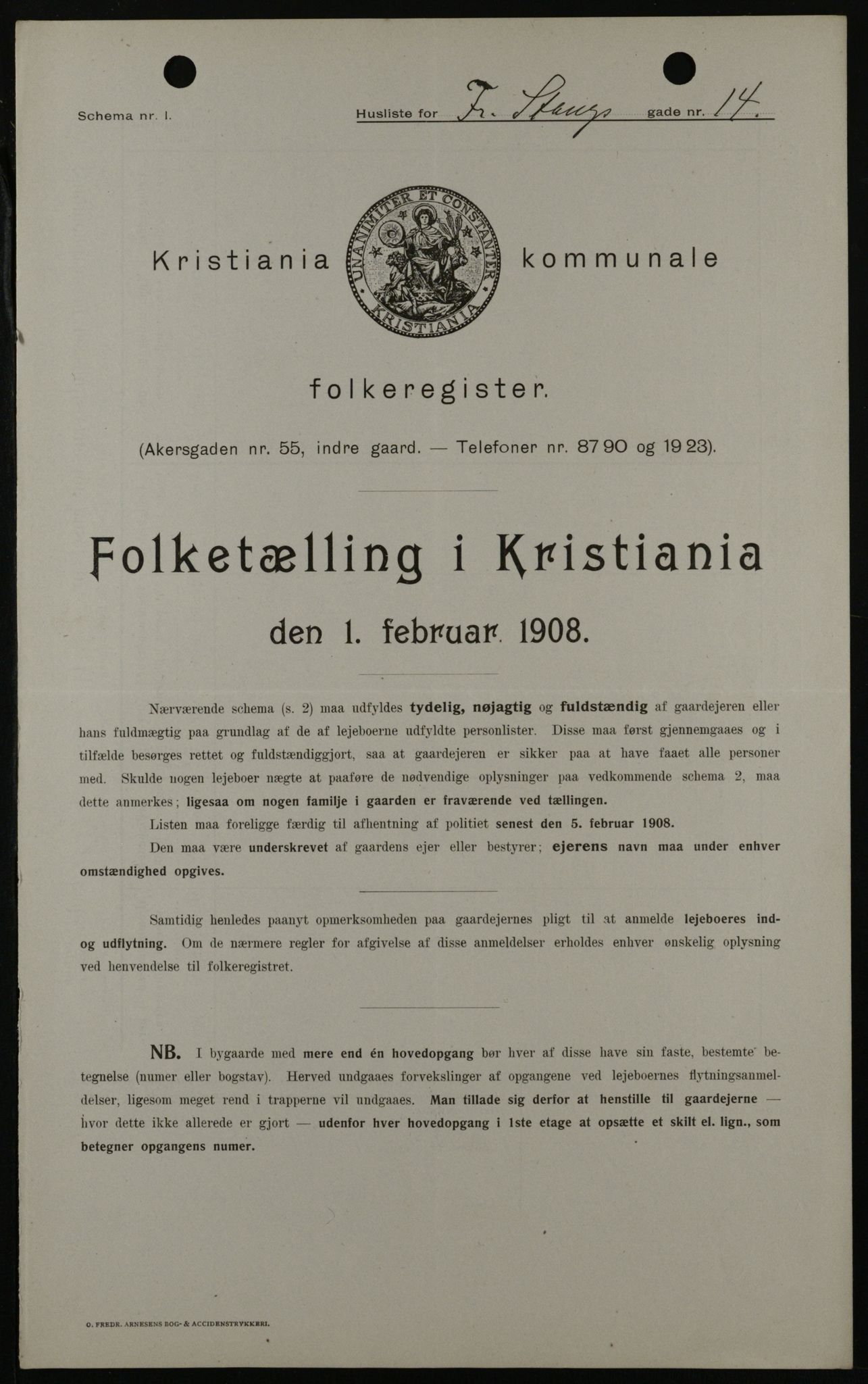 OBA, Municipal Census 1908 for Kristiania, 1908, p. 24062