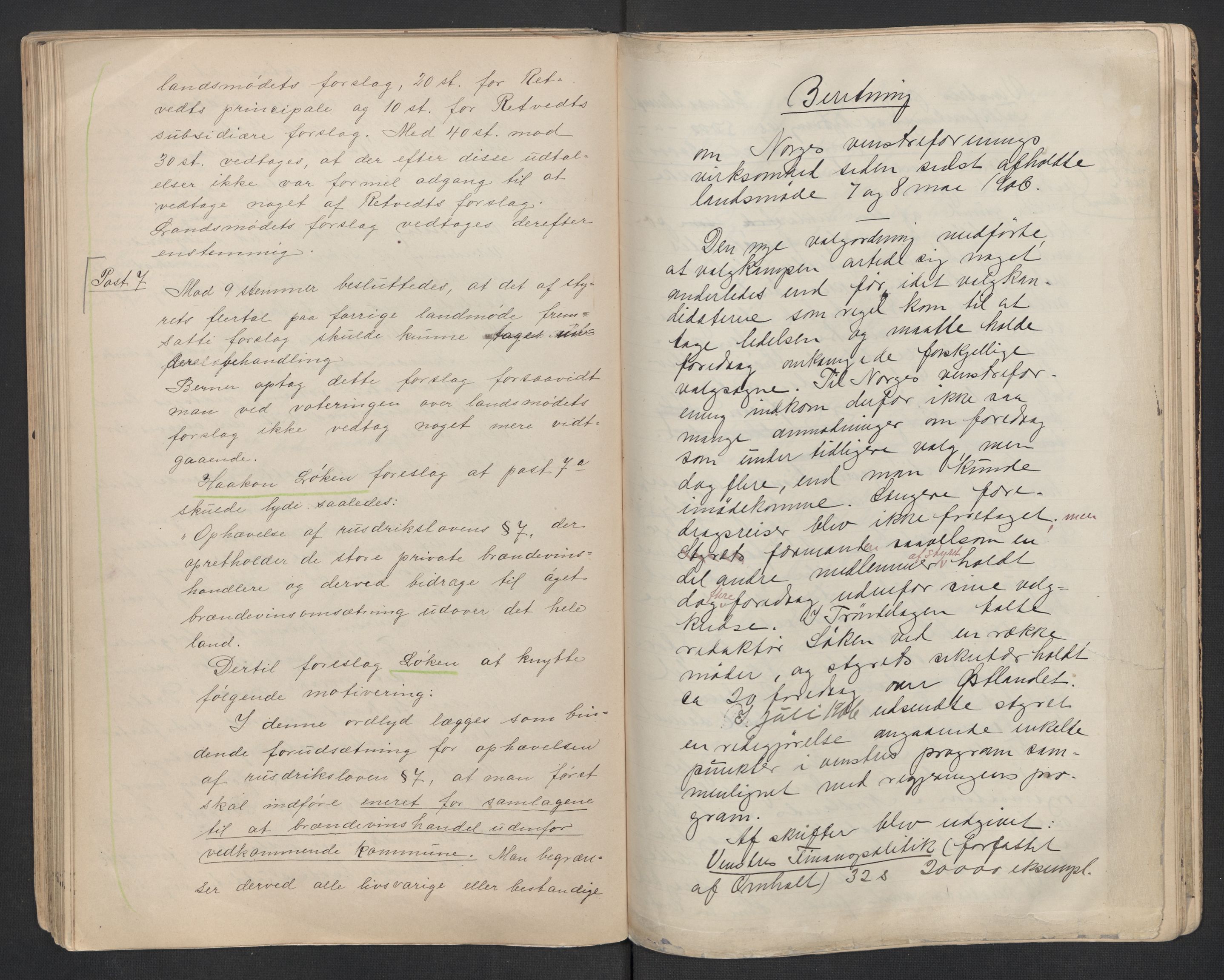 Venstres Hovedorganisasjon, RA/PA-0876/Aa/L0001: Forhandlingsprotokoll for Norges Venstreforening, 1884-1909, p. 120