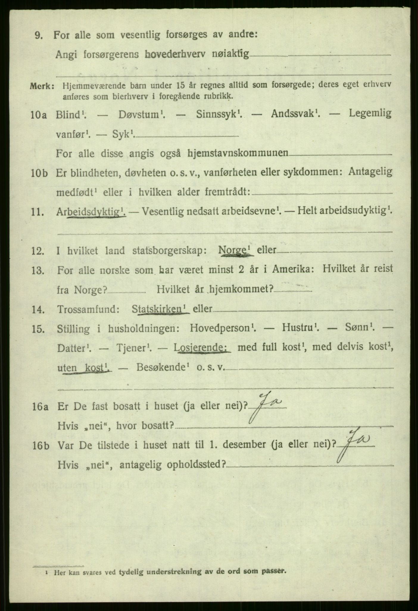 SAB, 1920 census for Voss, 1920, p. 7874