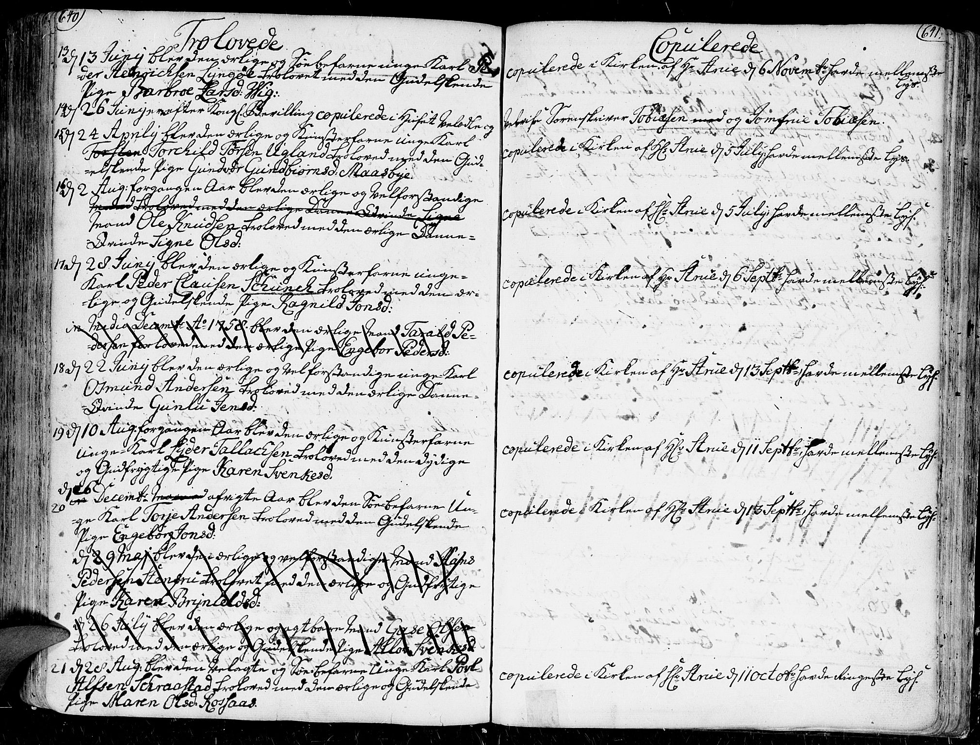 Kristiansand domprosti, AV/SAK-1112-0006/F/Fa/L0001: Parish register (official) no. A 1, 1734-1793, p. 640-641