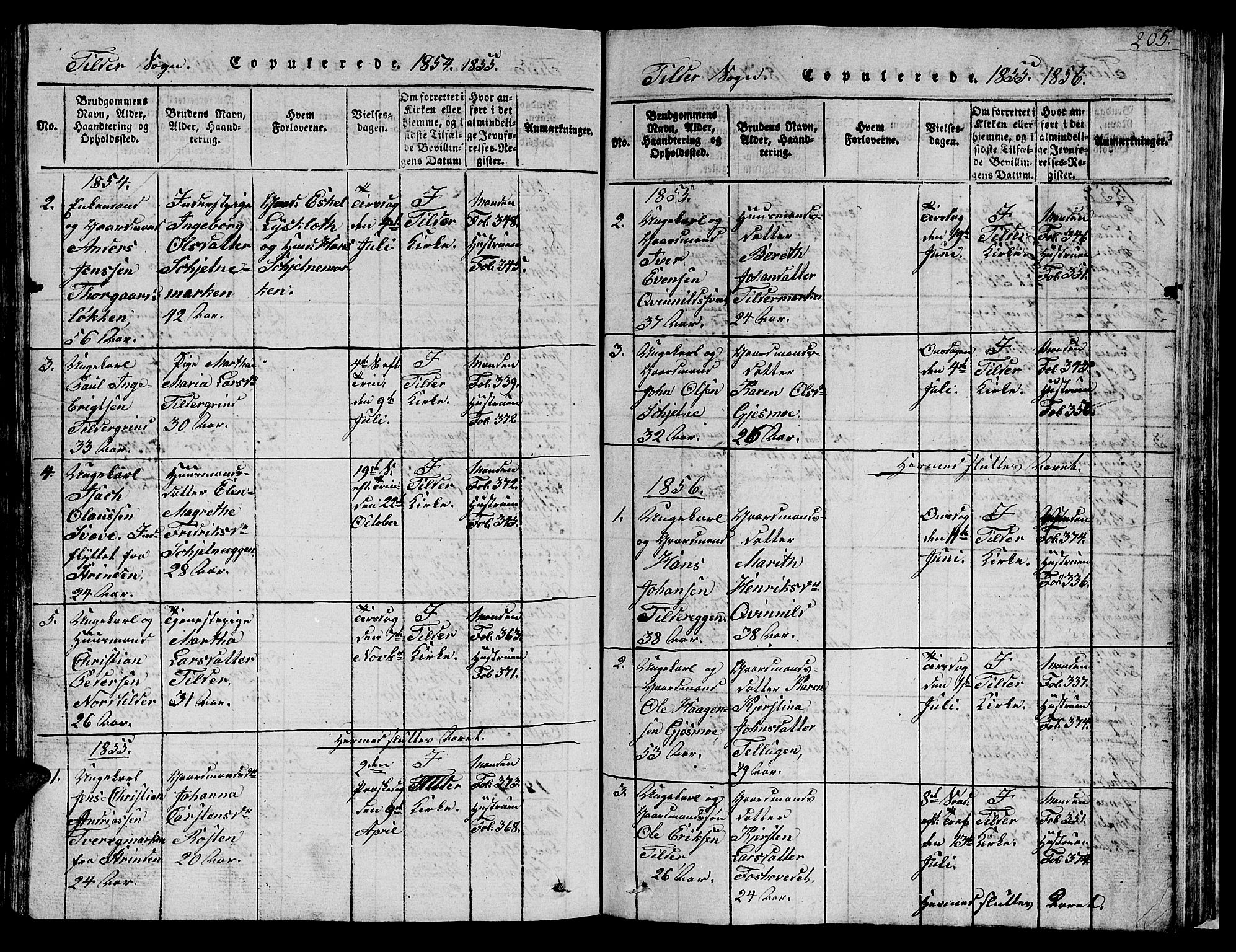 Ministerialprotokoller, klokkerbøker og fødselsregistre - Sør-Trøndelag, SAT/A-1456/621/L0458: Parish register (copy) no. 621C01, 1816-1865, p. 205