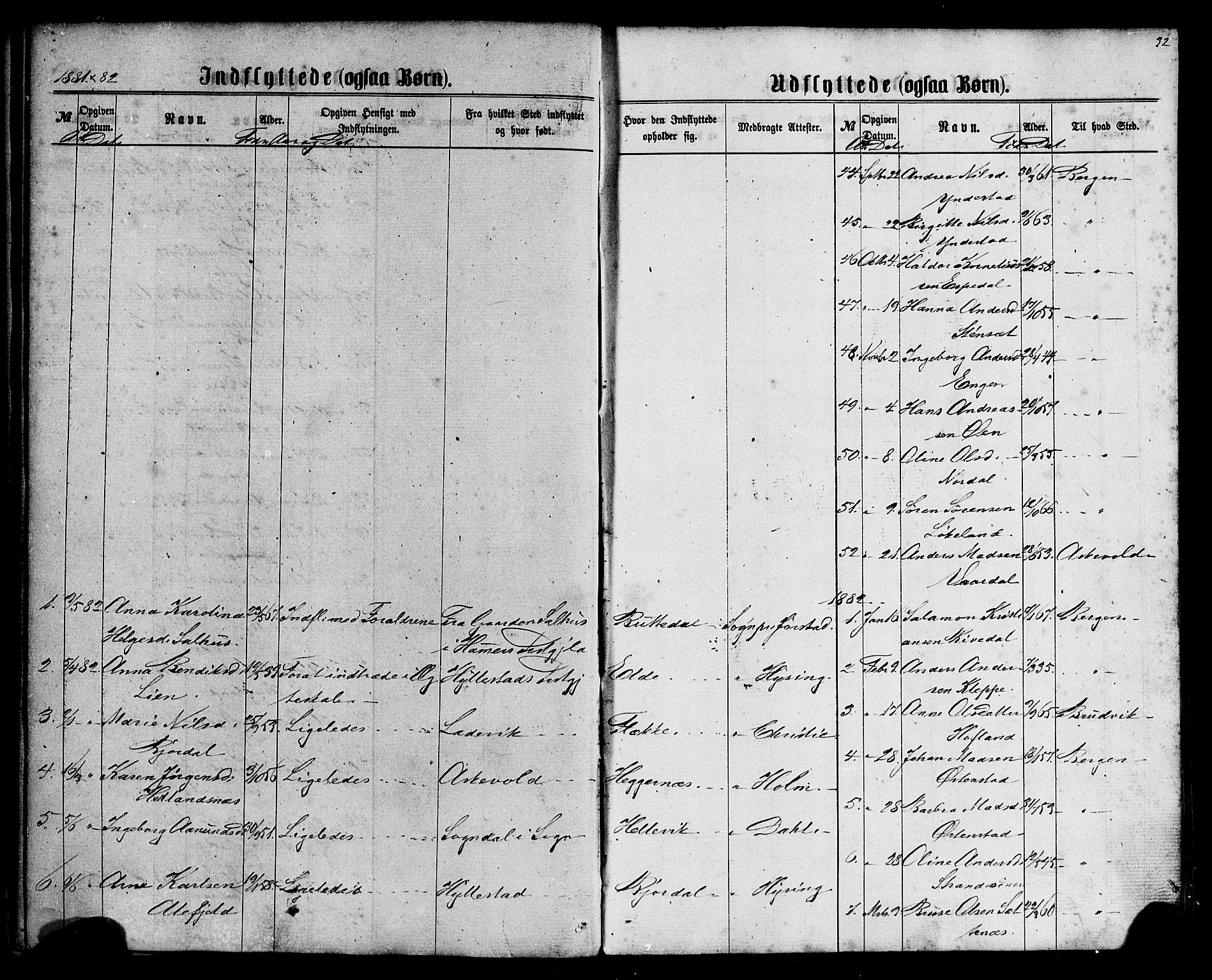 Fjaler sokneprestembete, SAB/A-79801/H/Haa/Haaa/L0010: Parish register (official) no. A 10, 1866-1886, p. 32