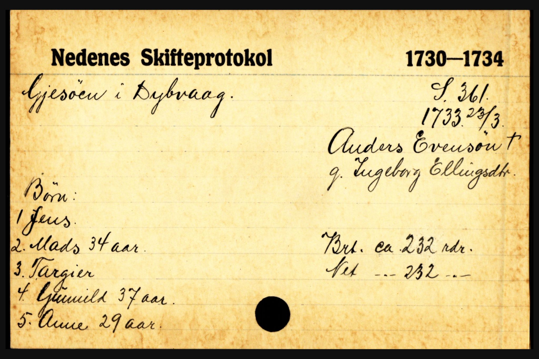 Nedenes sorenskriveri før 1824, AV/SAK-1221-0007/H, p. 9253