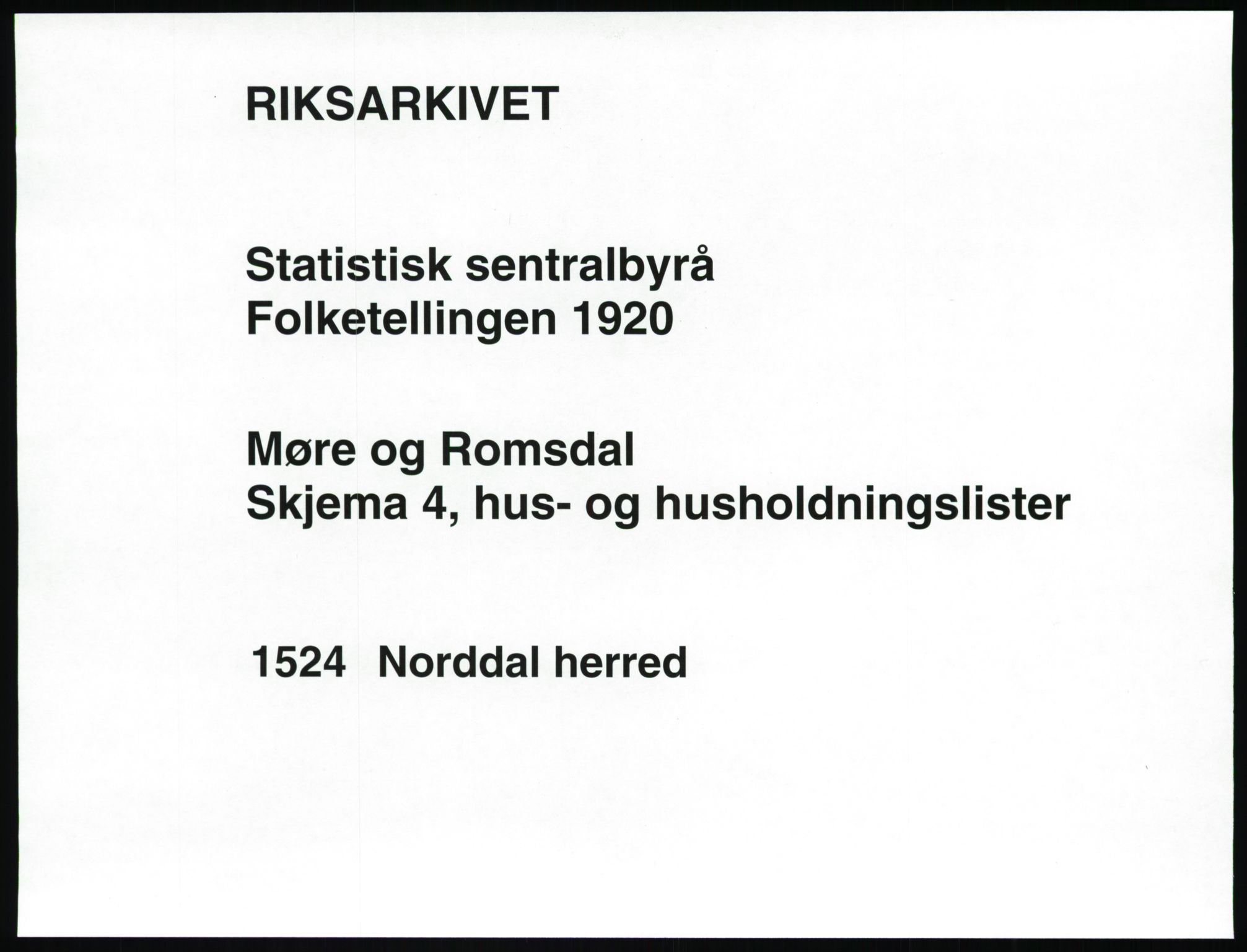 SAT, 1920 census for Norddal, 1920, p. 39
