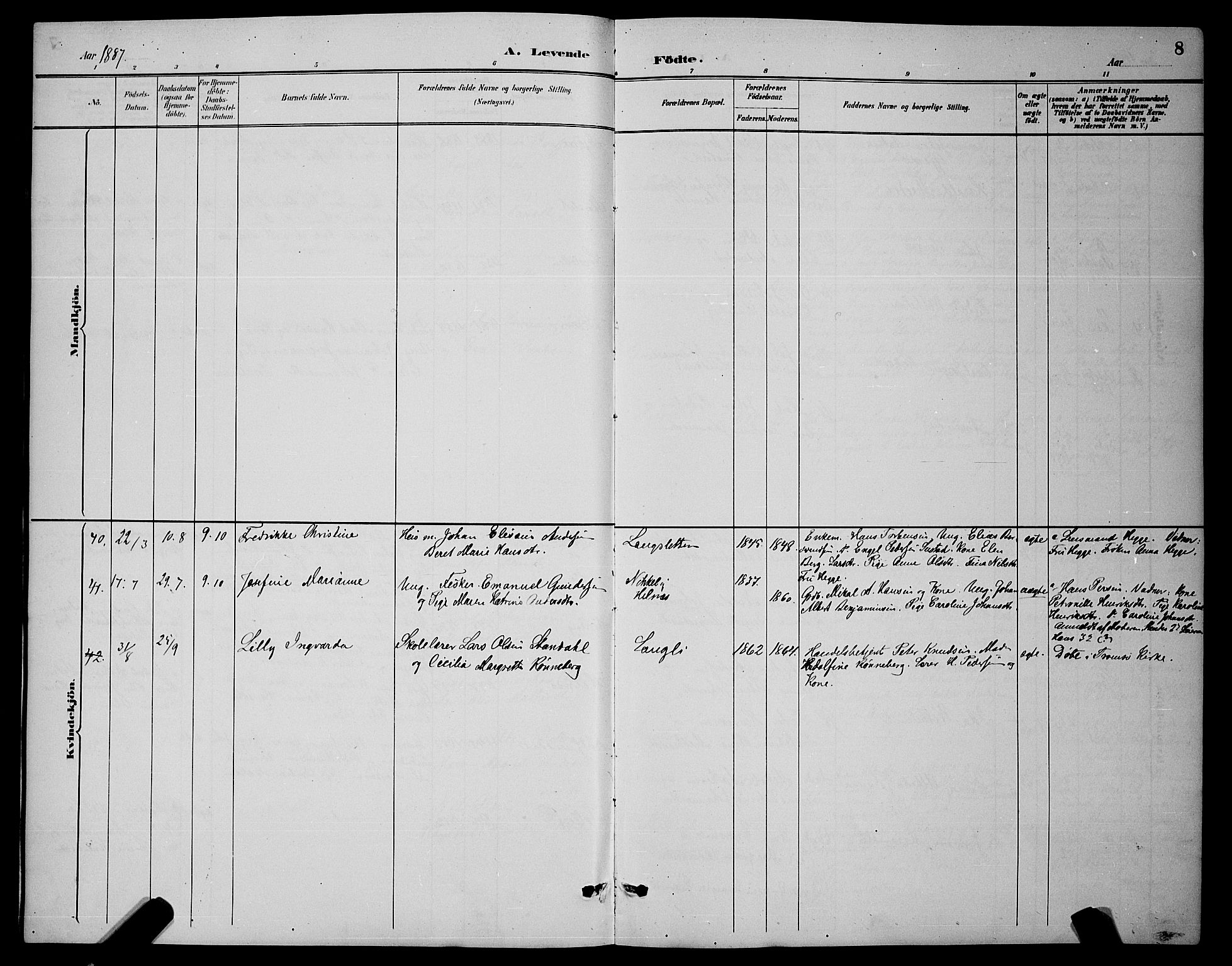 Skjervøy sokneprestkontor, AV/SATØ-S-1300/H/Ha/Hab/L0007klokker: Parish register (copy) no. 7, 1889-1899, p. 8