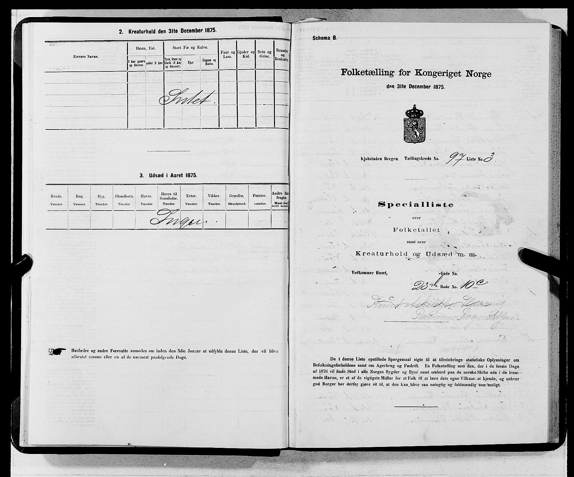 SAB, 1875 census for 1301 Bergen, 1875, p. 5225