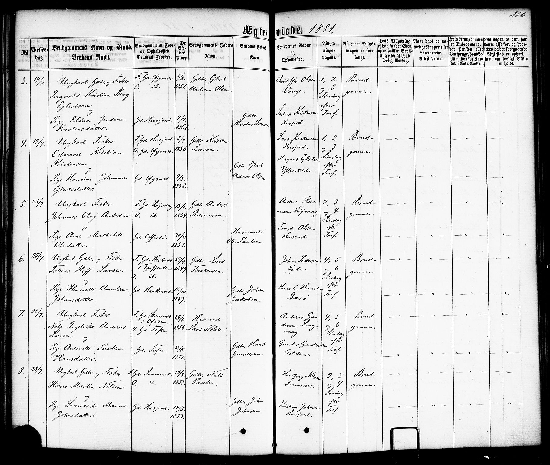 Ministerialprotokoller, klokkerbøker og fødselsregistre - Nordland, AV/SAT-A-1459/872/L1034: Parish register (official) no. 872A09, 1864-1884, p. 256