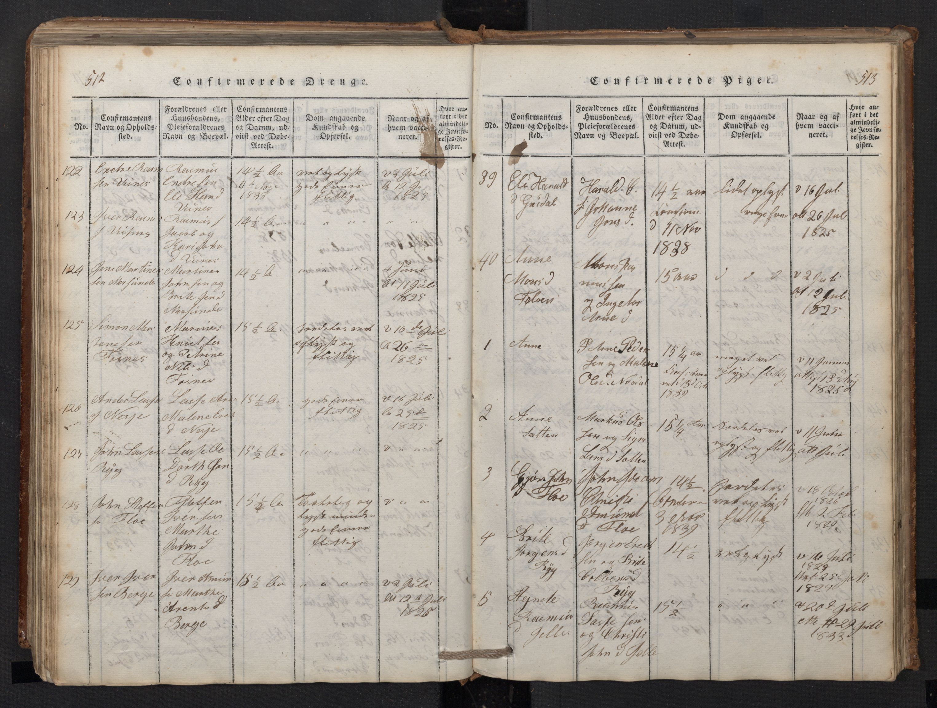 Stryn Sokneprestembete, SAB/A-82501: Parish register (copy) no. A 1, 1816-1844, p. 512-513