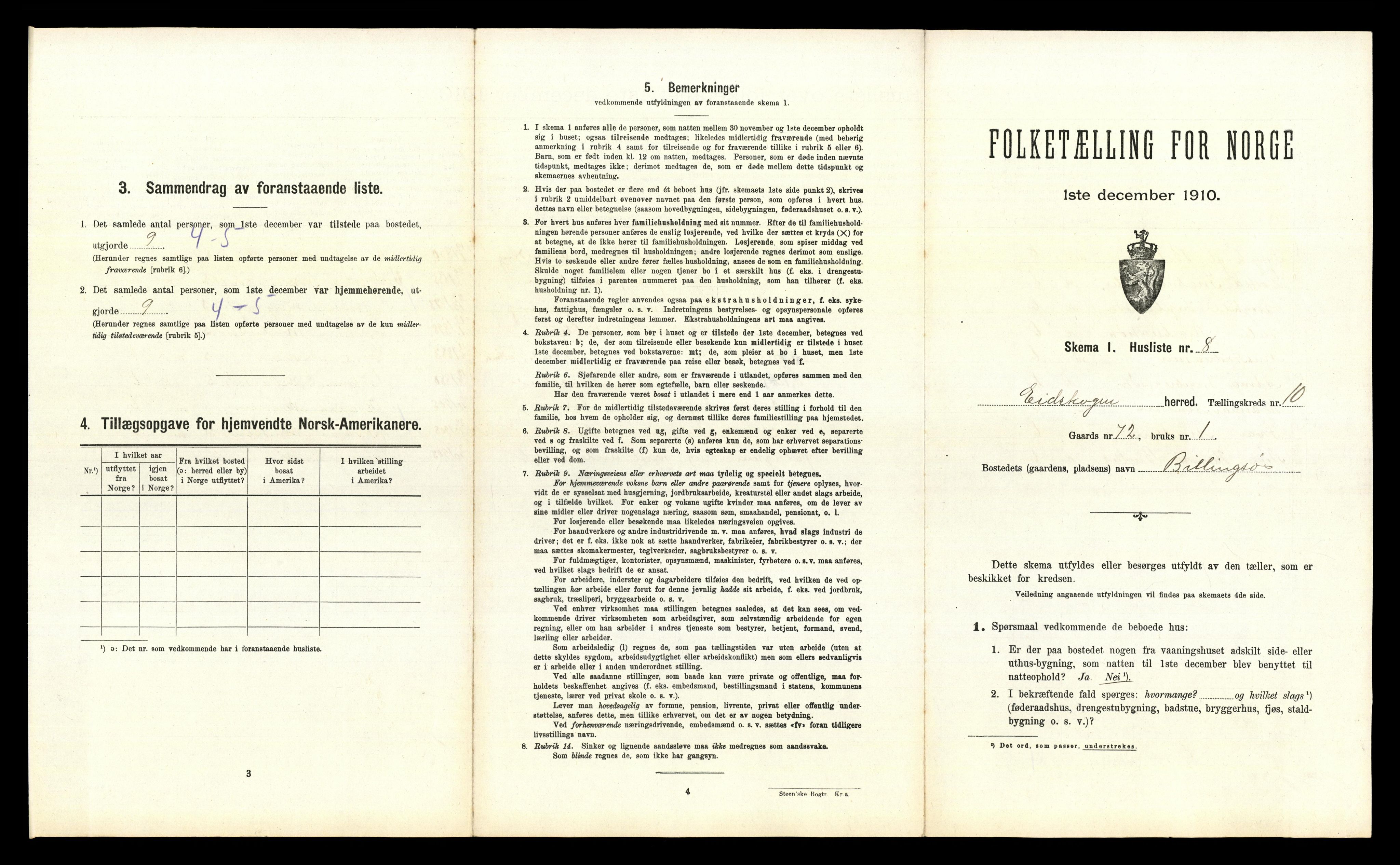 RA, 1910 census for Eidskog, 1910, p. 1578