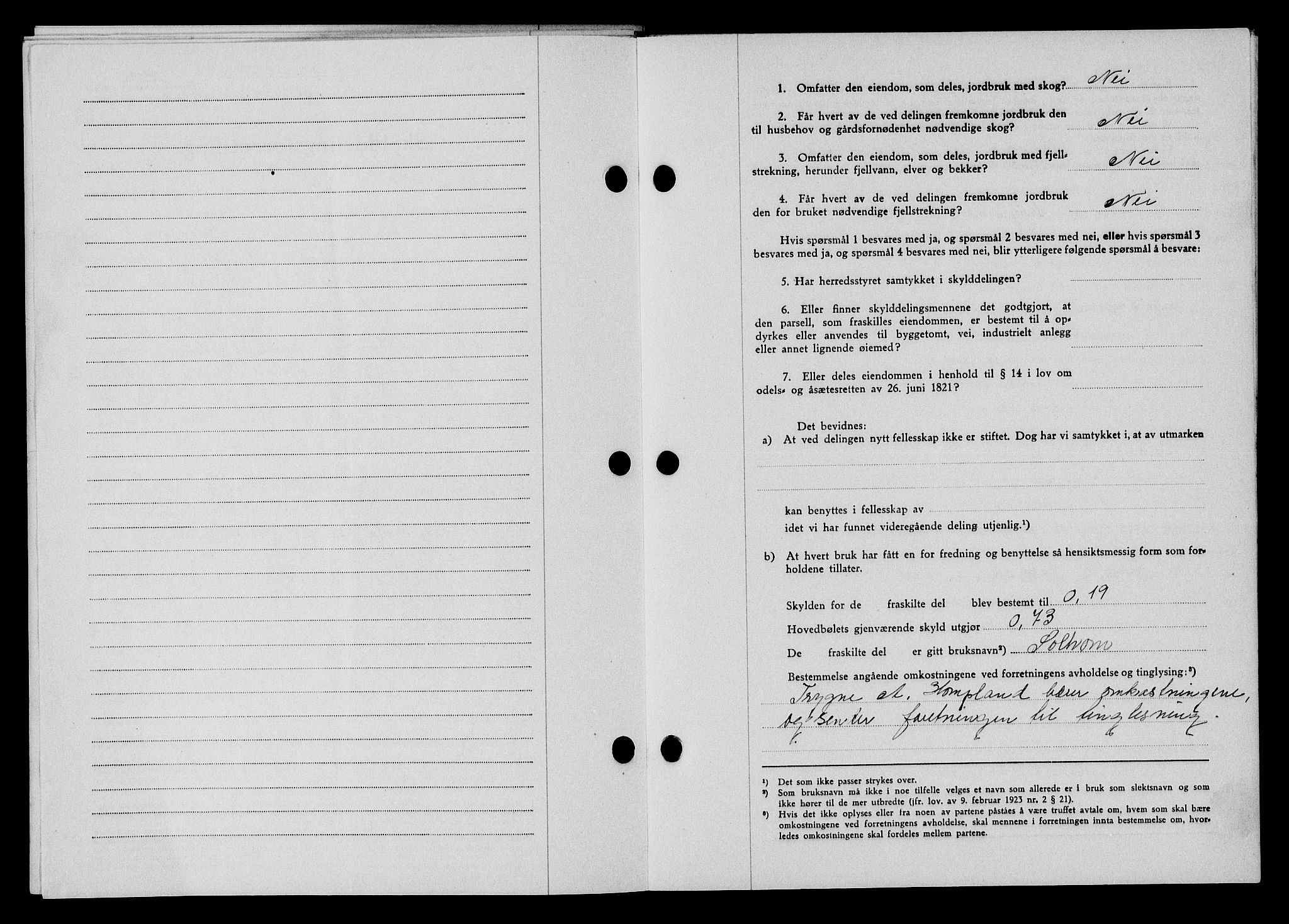 Flekkefjord sorenskriveri, SAK/1221-0001/G/Gb/Gba/L0058: Mortgage book no. A-6, 1942-1944, Diary no: : 229/1943