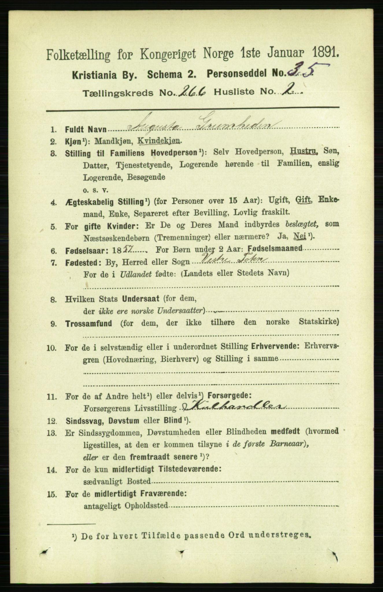 RA, 1891 census for 0301 Kristiania, 1891, p. 161206