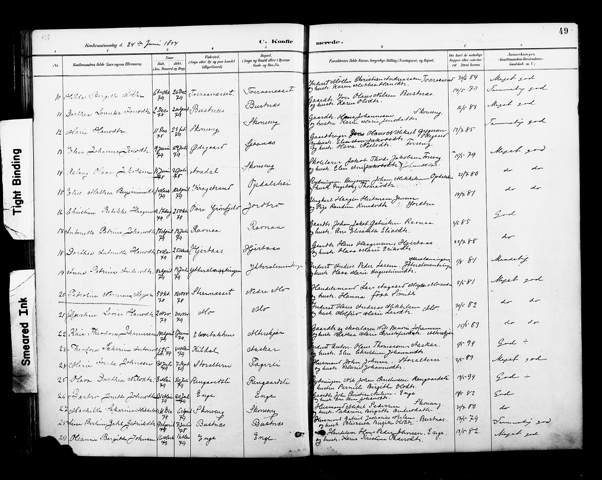 Ministerialprotokoller, klokkerbøker og fødselsregistre - Nordland, AV/SAT-A-1459/827/L0401: Parish register (official) no. 827A13, 1887-1905, p. 49