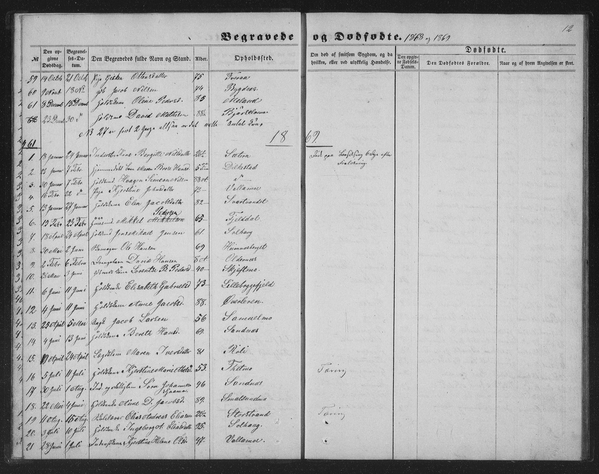 Ministerialprotokoller, klokkerbøker og fødselsregistre - Nordland, AV/SAT-A-1459/825/L0368: Parish register (copy) no. 825C05, 1863-1887, p. 12