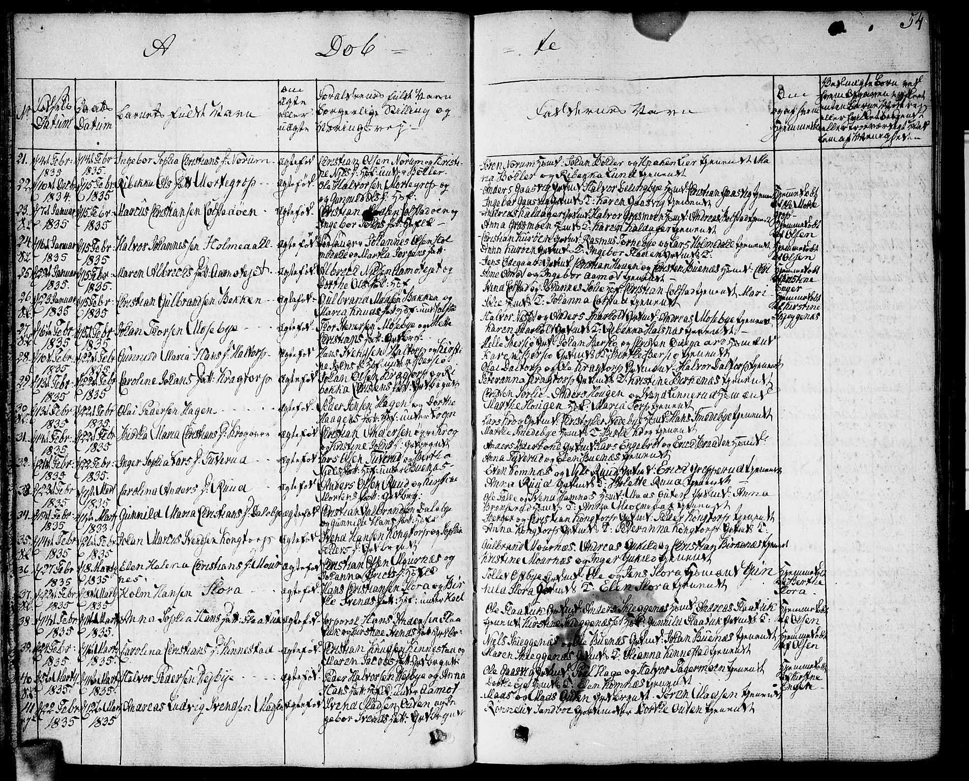 Høland prestekontor Kirkebøker, AV/SAO-A-10346a/F/Fa/L0008: Parish register (official) no. I 8, 1827-1845, p. 54