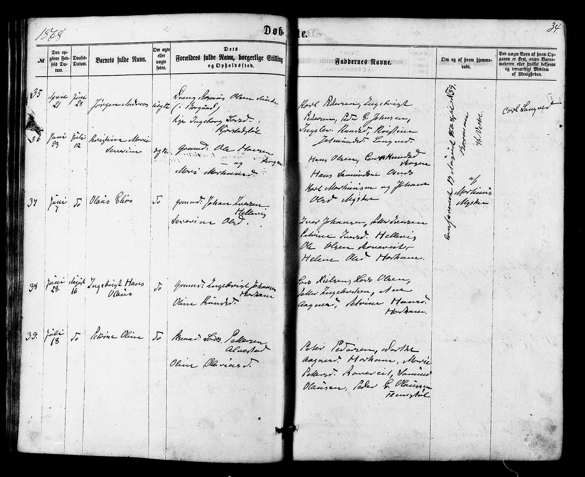 Ministerialprotokoller, klokkerbøker og fødselsregistre - Møre og Romsdal, SAT/A-1454/536/L0498: Parish register (official) no. 536A07, 1862-1875, p. 34