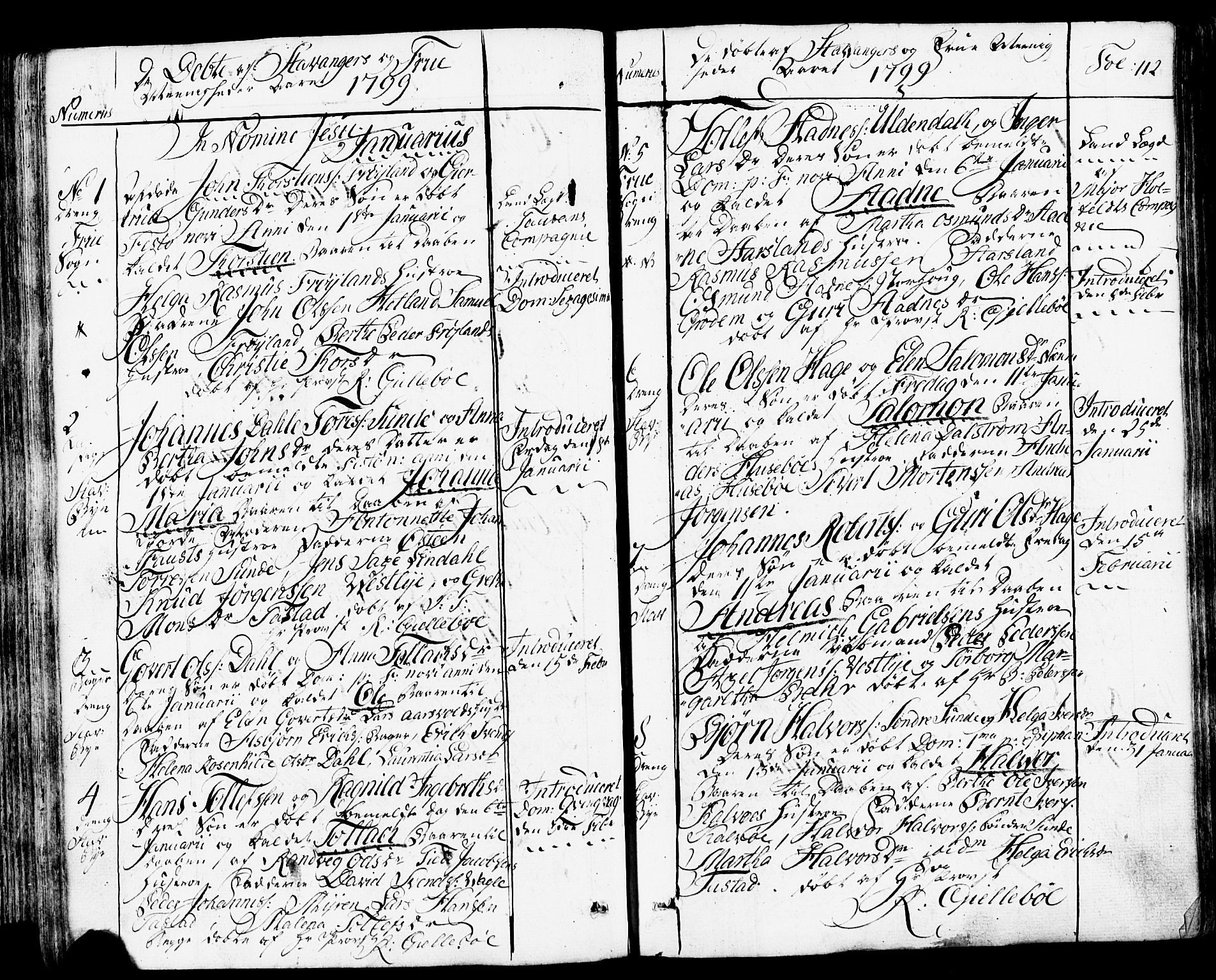 Domkirken sokneprestkontor, SAST/A-101812/001/30/30BB/L0007: Parish register (copy) no. B 7, 1791-1813, p. 112
