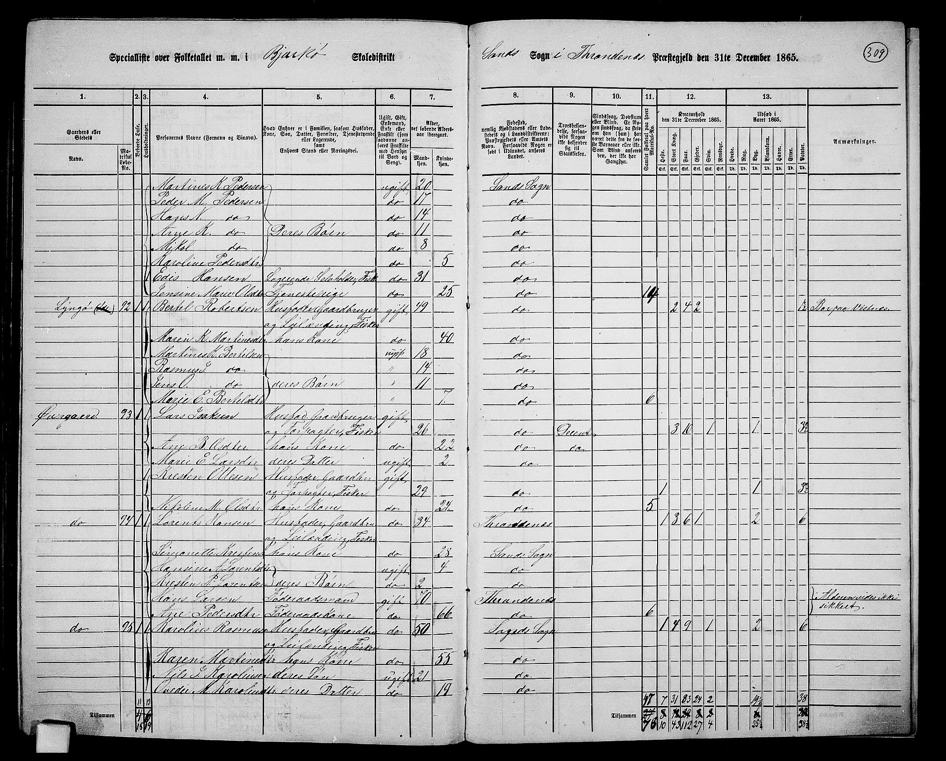 RA, 1865 census for Trondenes, 1865, p. 189