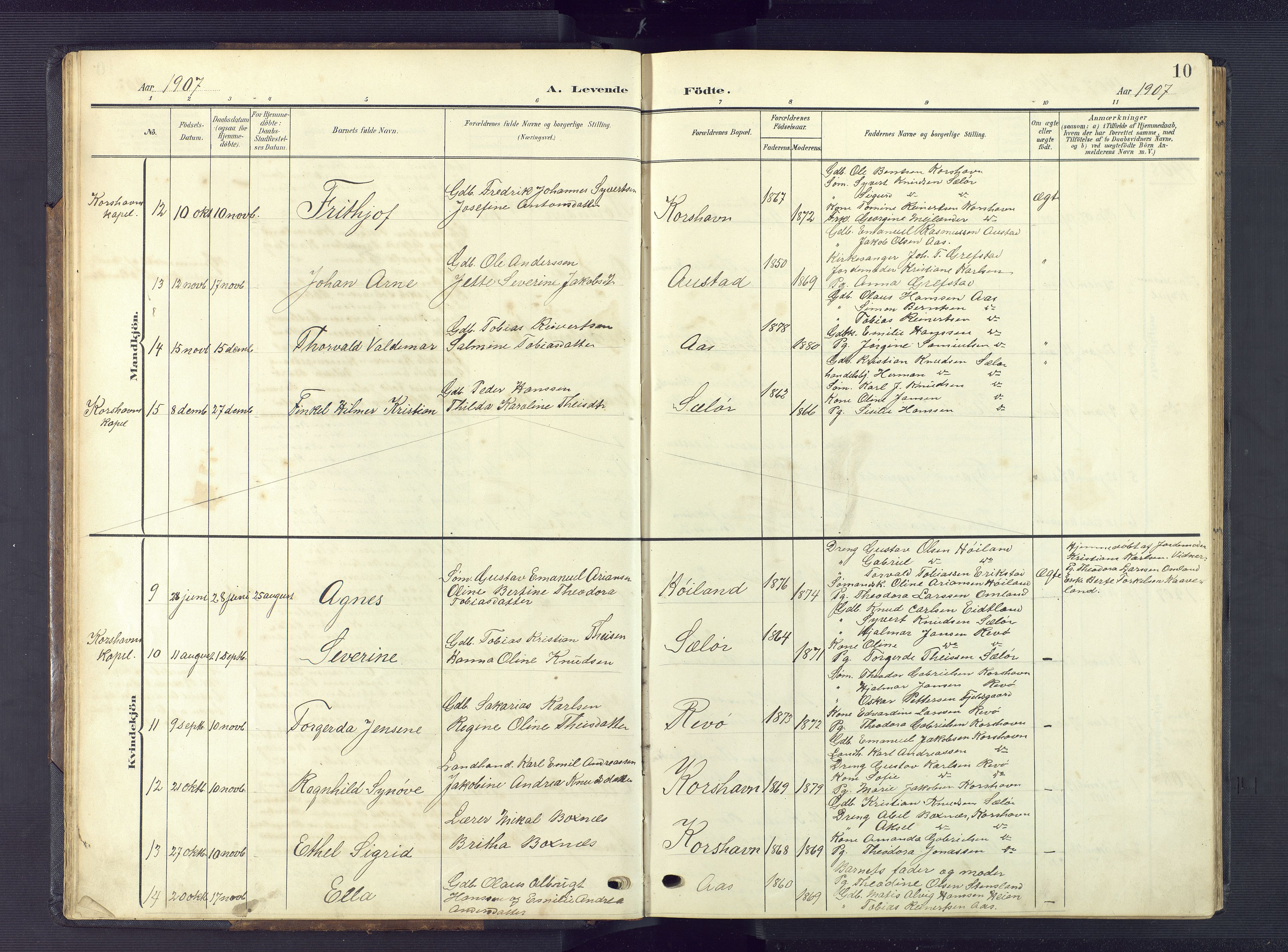 Lyngdal sokneprestkontor, AV/SAK-1111-0029/F/Fb/Fba/L0004: Parish register (copy) no. B 4, 1904-1950, p. 10