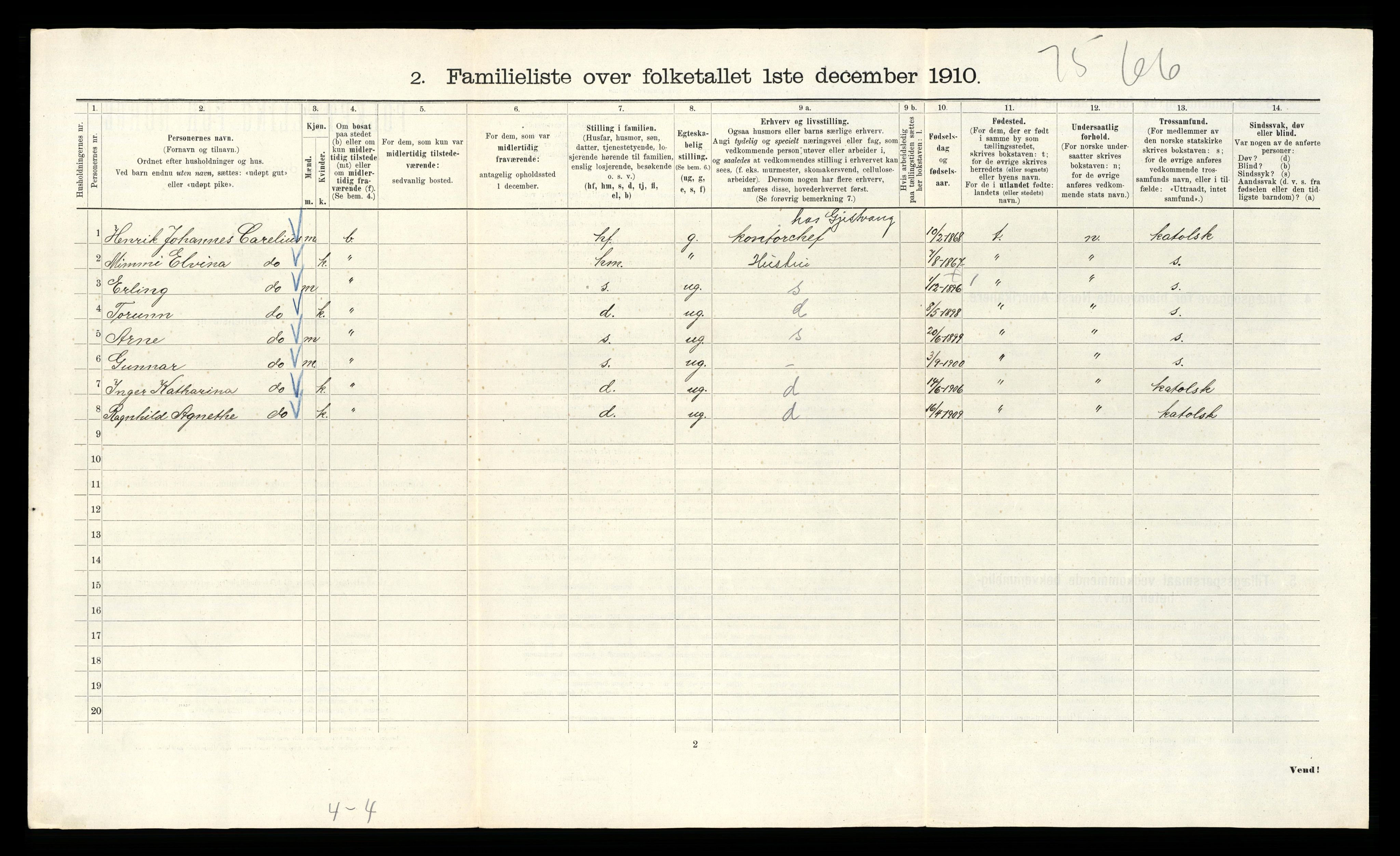 RA, 1910 census for Kristiania, 1910, p. 47732