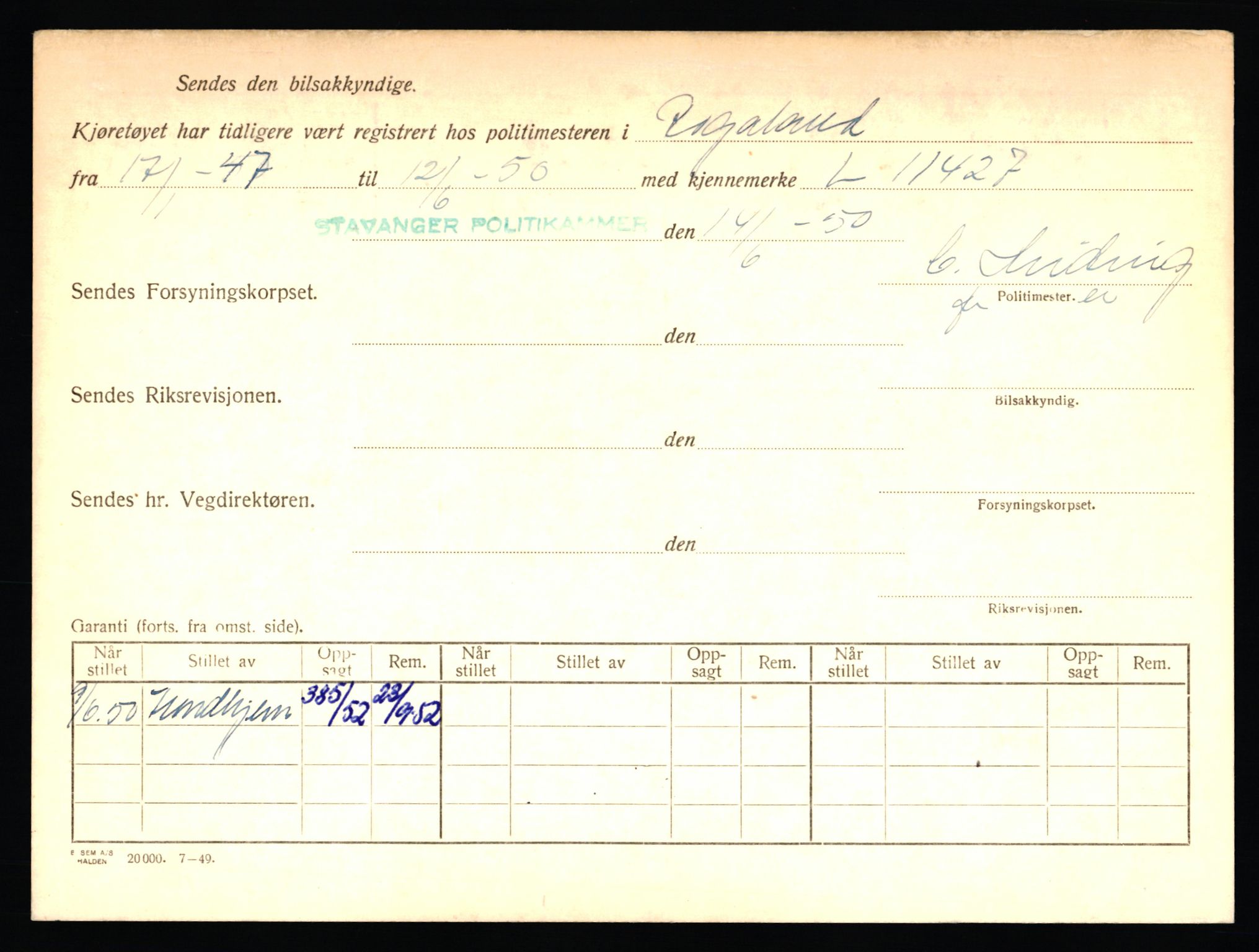 Stavanger trafikkstasjon, AV/SAST-A-101942/0/F/L0006: L-1700 - L-2149, 1930-1971, p. 1438