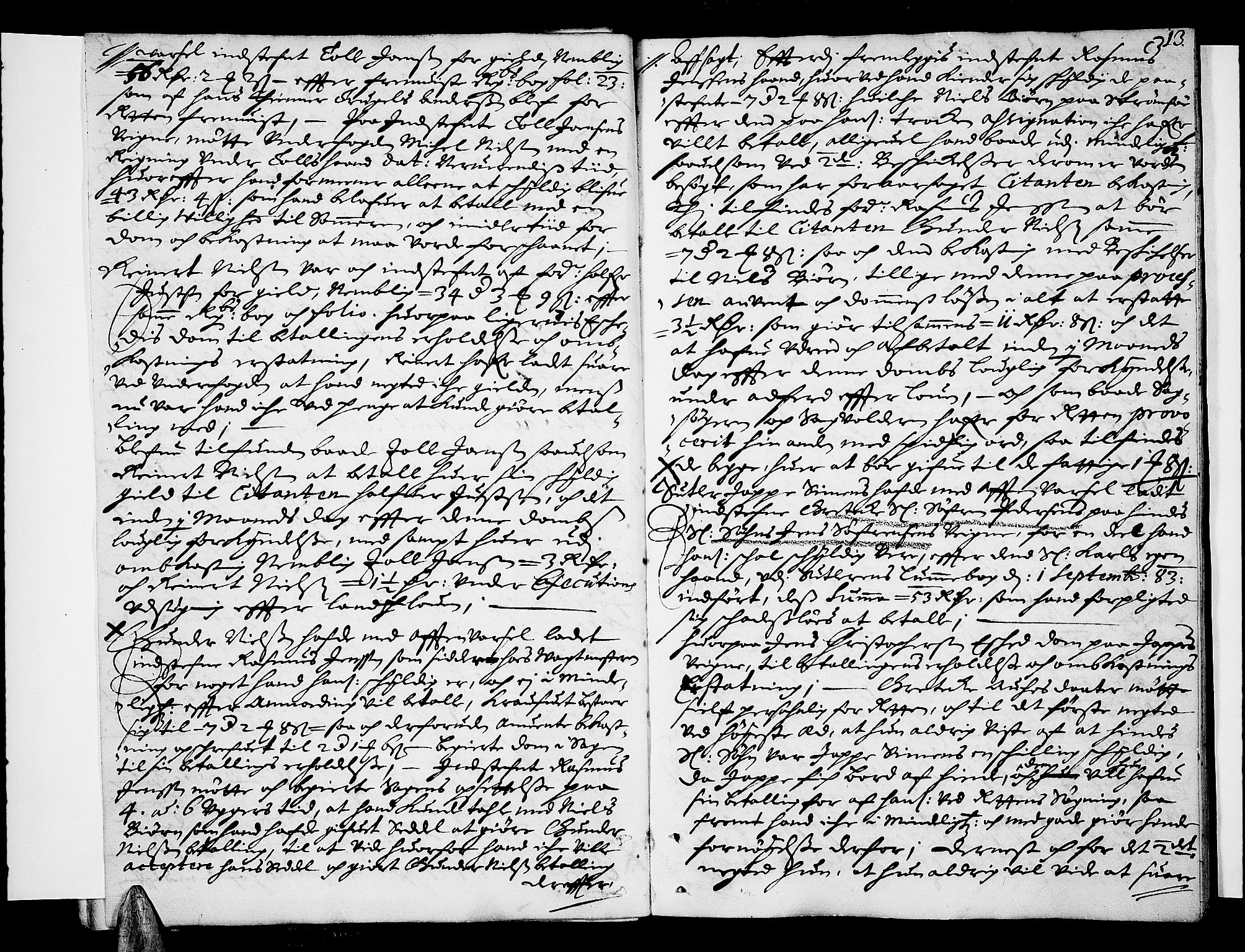 Drammen byfogd, AV/SAKO-A-222/F/Fa/L0018: Tingbok for Bragernes, 1687, p. 12b-13a