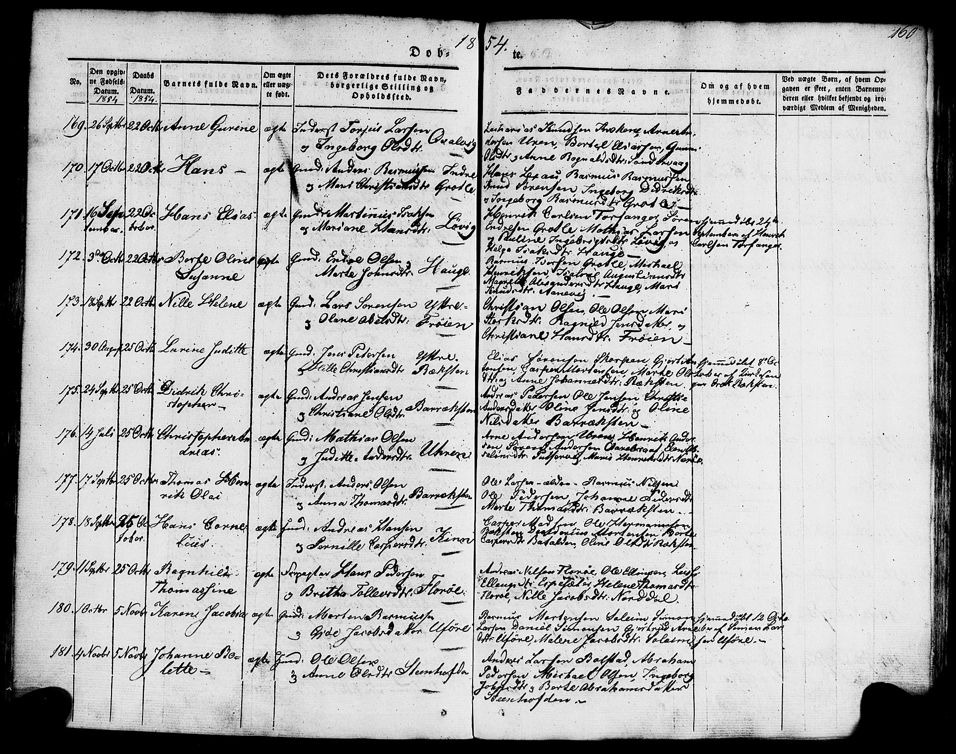 Kinn sokneprestembete, AV/SAB-A-80801/H/Haa/Haaa/L0005: Parish register (official) no. A 5, 1841-1857, p. 160