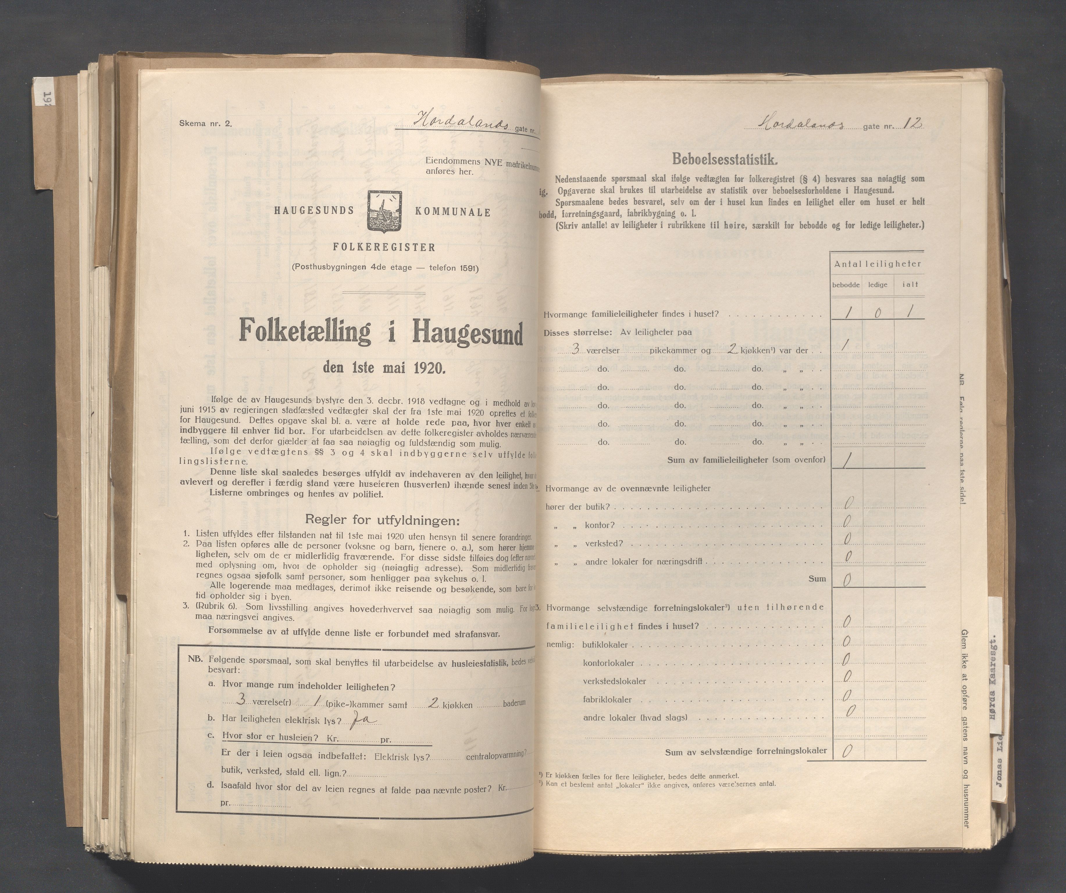 IKAR, Local census 1.5.1920 for Haugesund, 1920, p. 2187