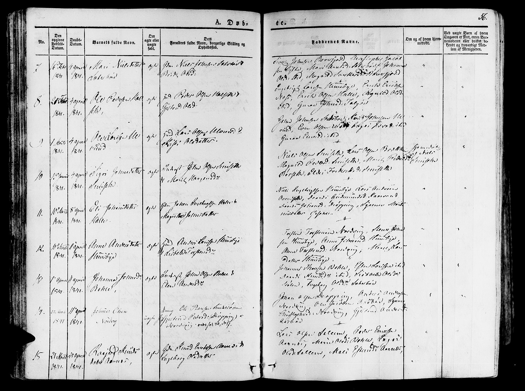 Ministerialprotokoller, klokkerbøker og fødselsregistre - Møre og Romsdal, AV/SAT-A-1454/592/L1024: Parish register (official) no. 592A03 /1, 1831-1849, p. 56