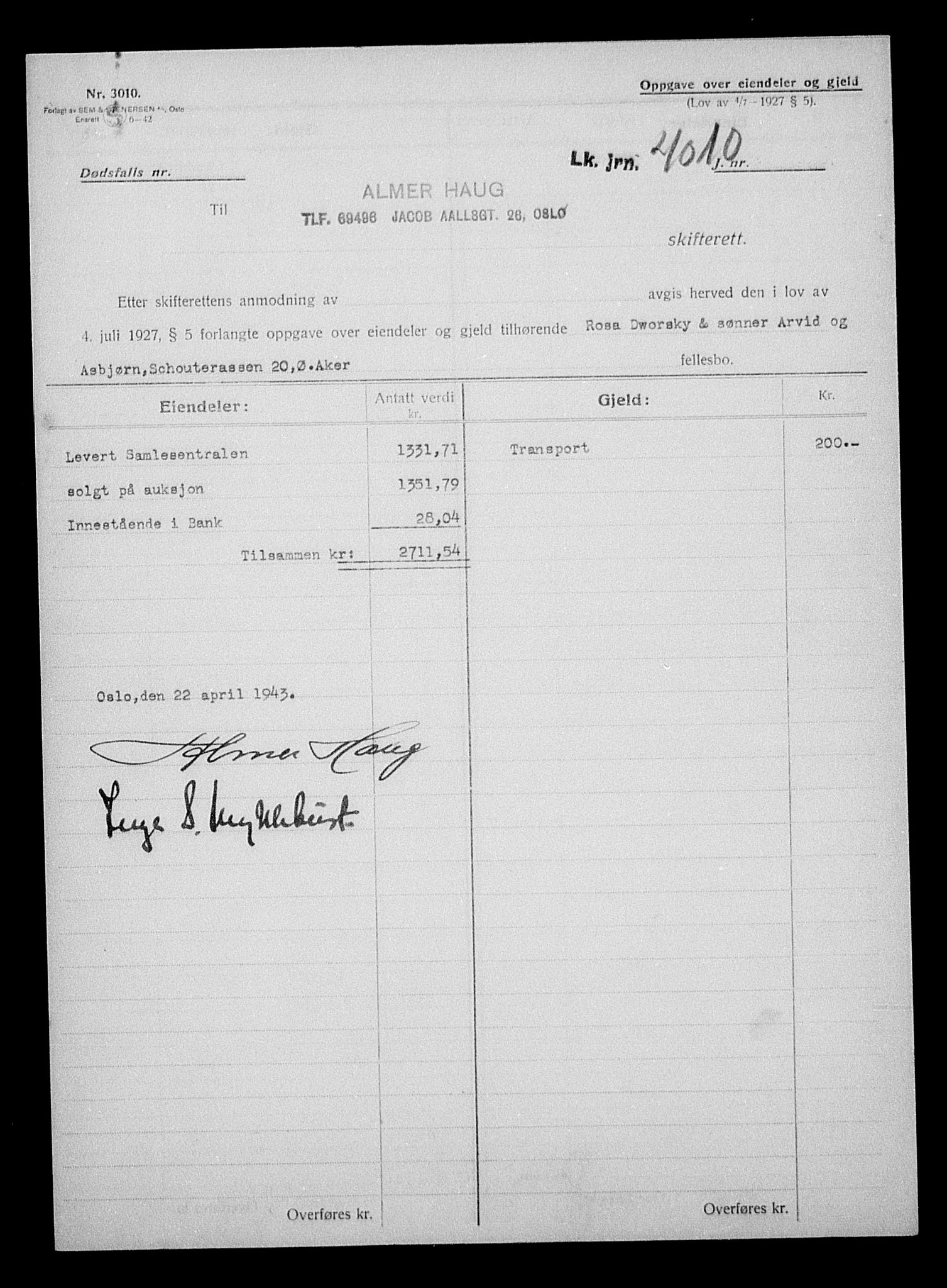 Justisdepartementet, Tilbakeføringskontoret for inndratte formuer, AV/RA-S-1564/H/Hc/Hcc/L0932: --, 1945-1947, p. 77