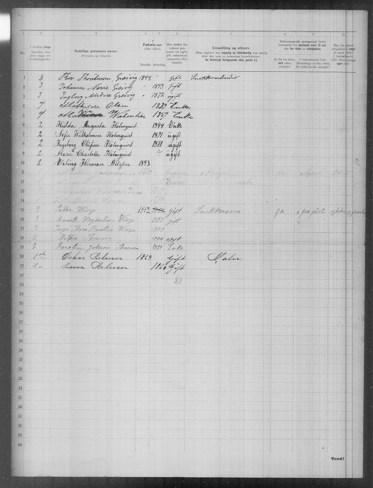 OBA, Municipal Census 1903 for Kristiania, 1903, p. 1242