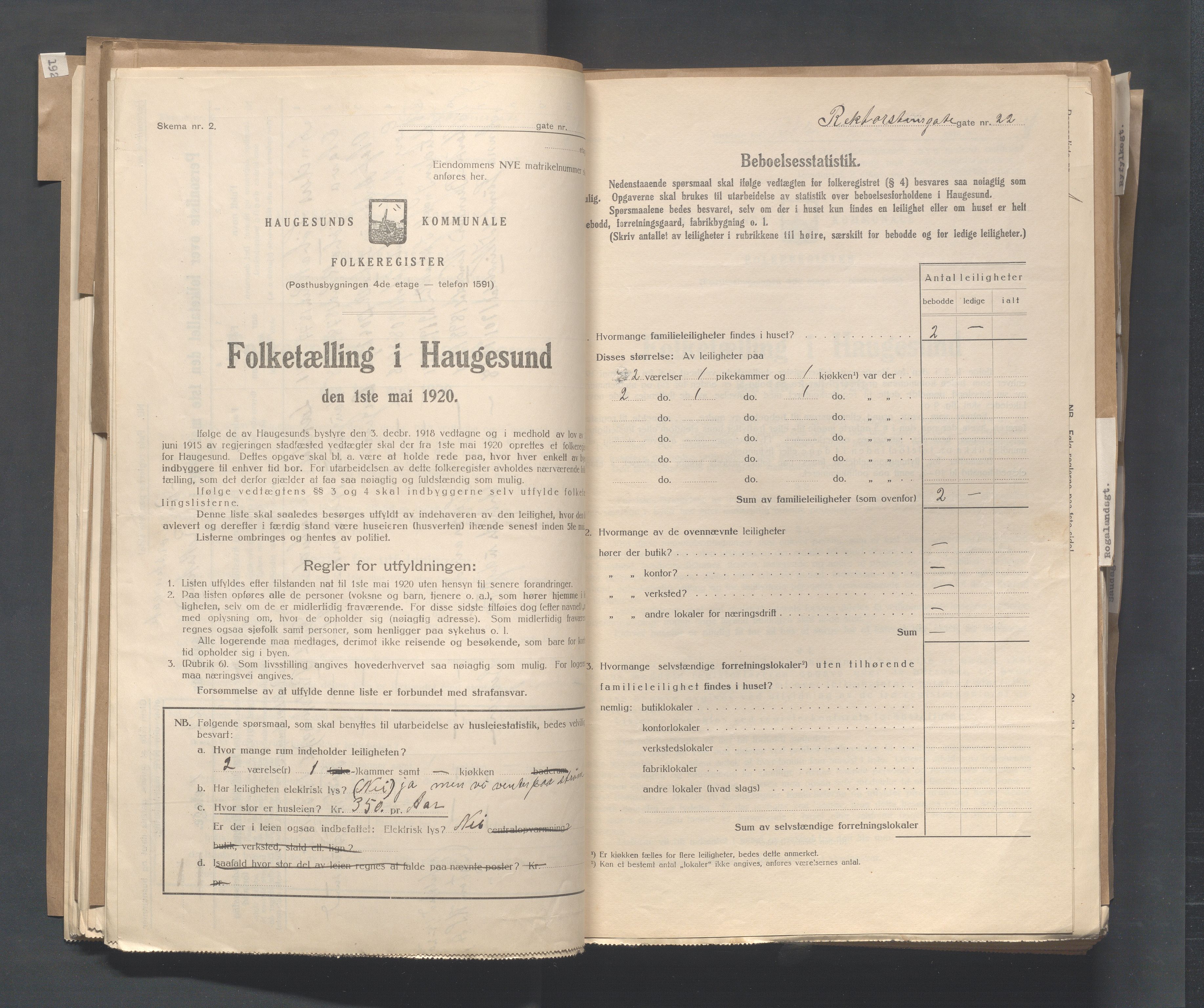 IKAR, Local census 1.5.1920 for Haugesund, 1920, p. 3088