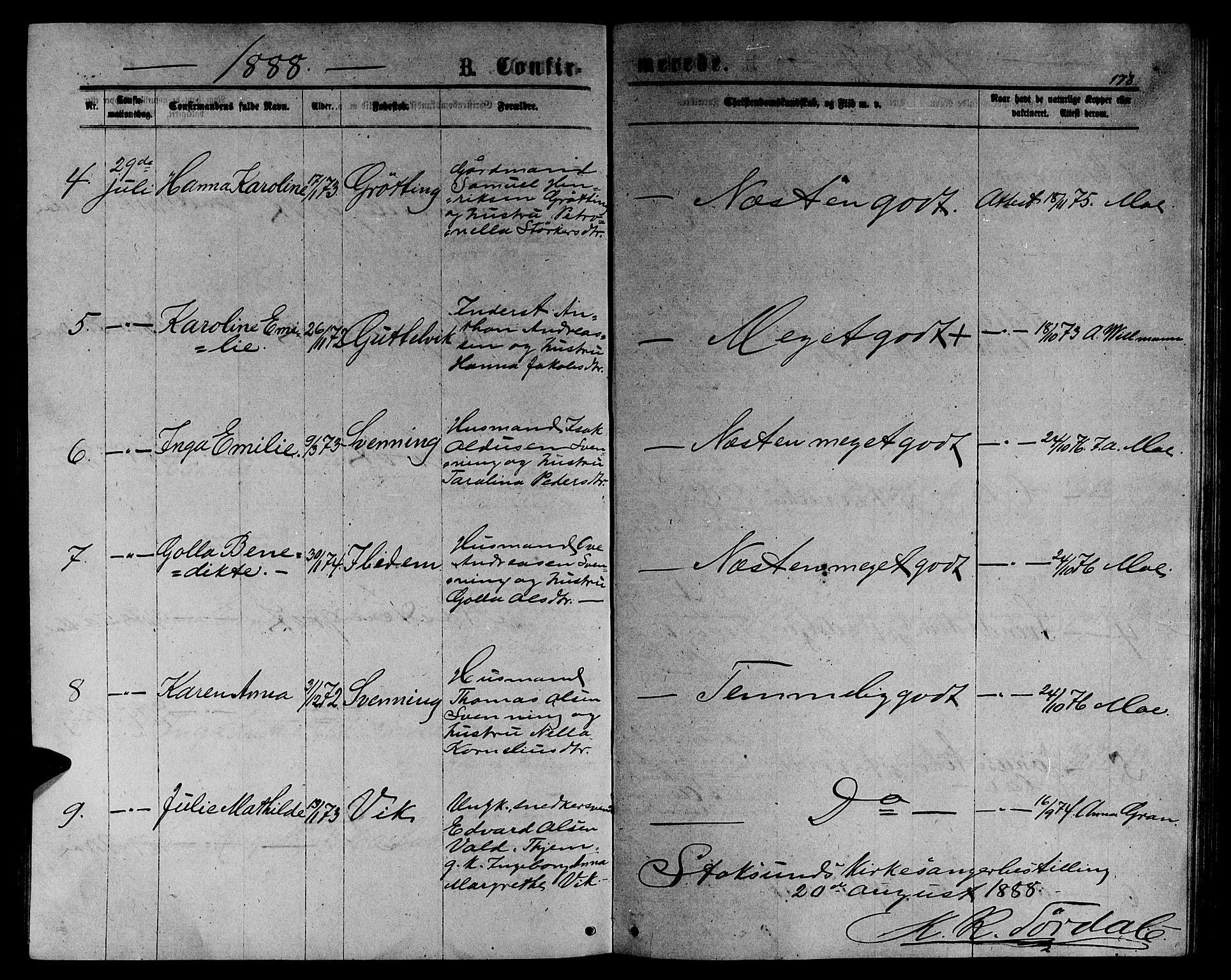 Ministerialprotokoller, klokkerbøker og fødselsregistre - Sør-Trøndelag, SAT/A-1456/656/L0695: Parish register (copy) no. 656C01, 1867-1889, p. 178