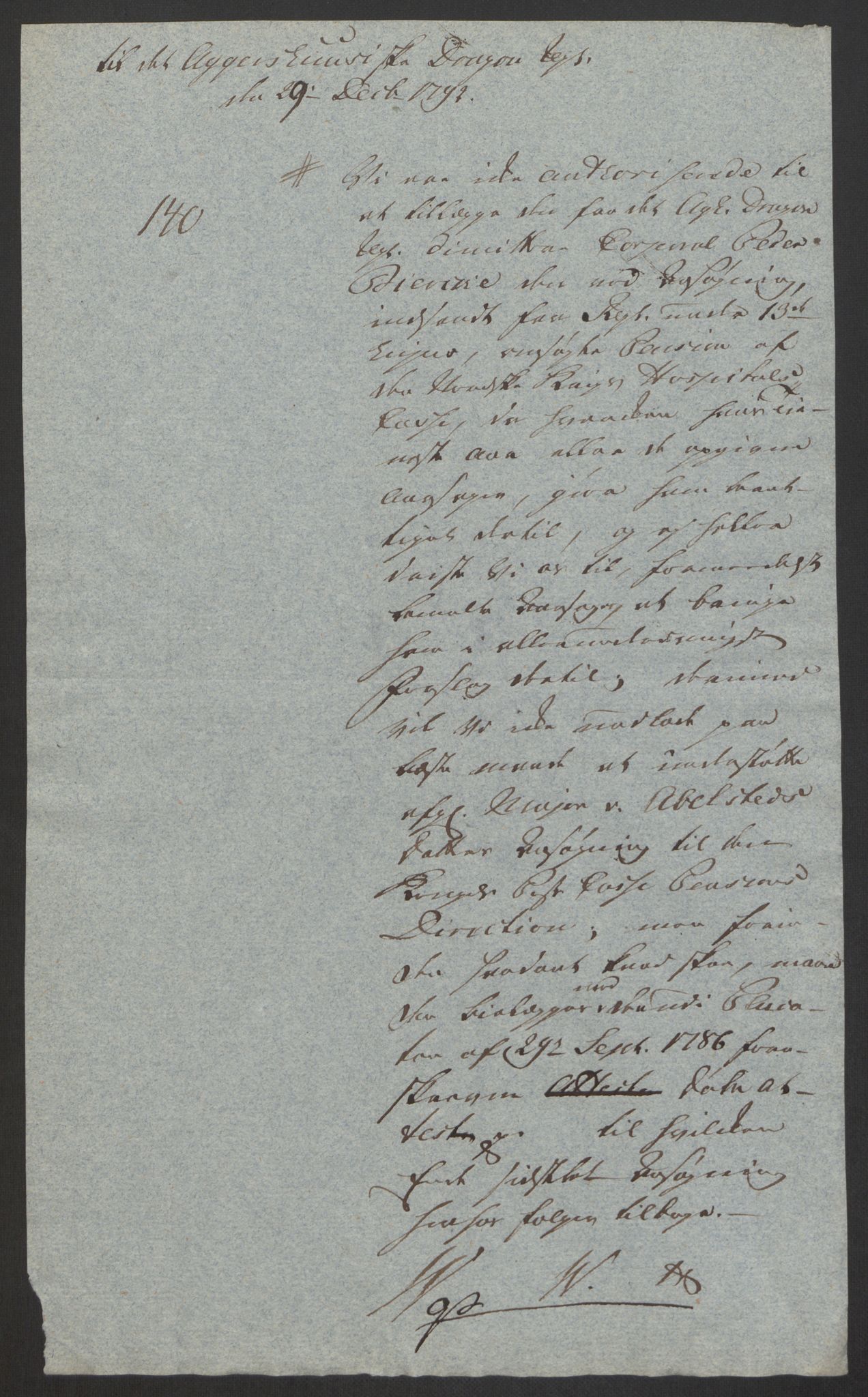 Forsvaret, Den norske kvesthuskasse/krigshospitalkasse, AV/RA-RAFA-1887/F/Fa/L0008: Konsepter, 1790-1793, p. 991